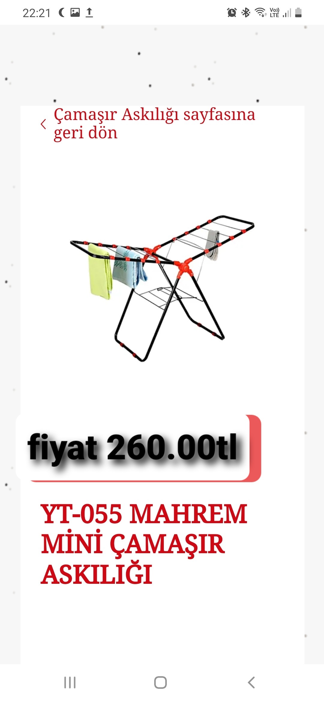 Mahrem Mini Çamaşır Askılığı