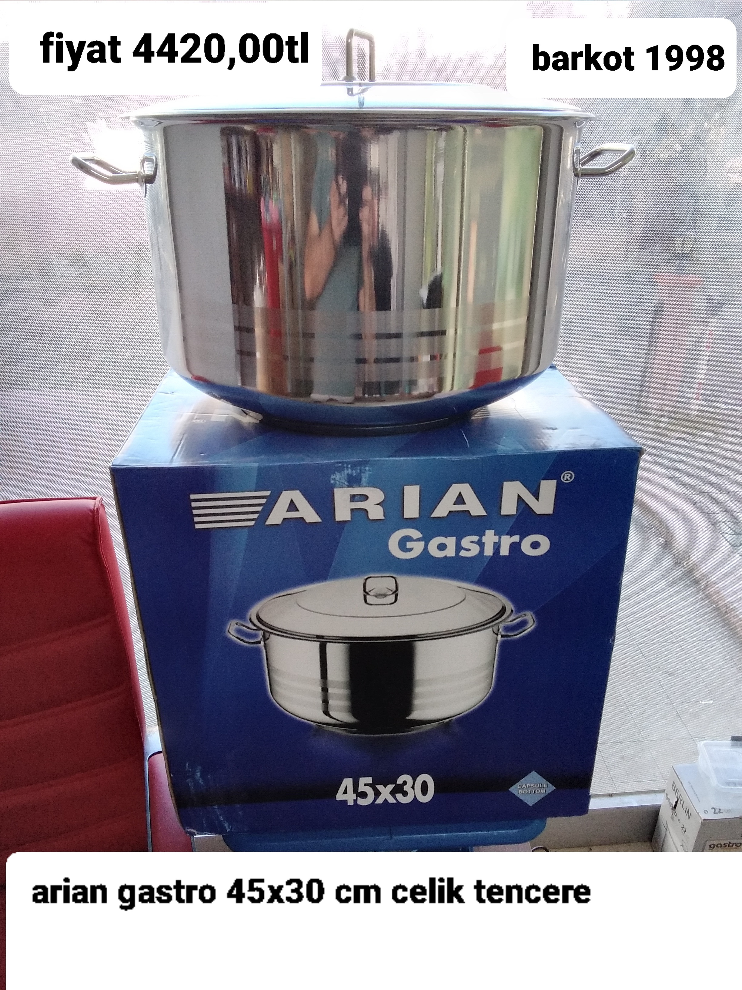 ARİAN GASTRO 45*30 CM ÇELİK TENCERE  1998