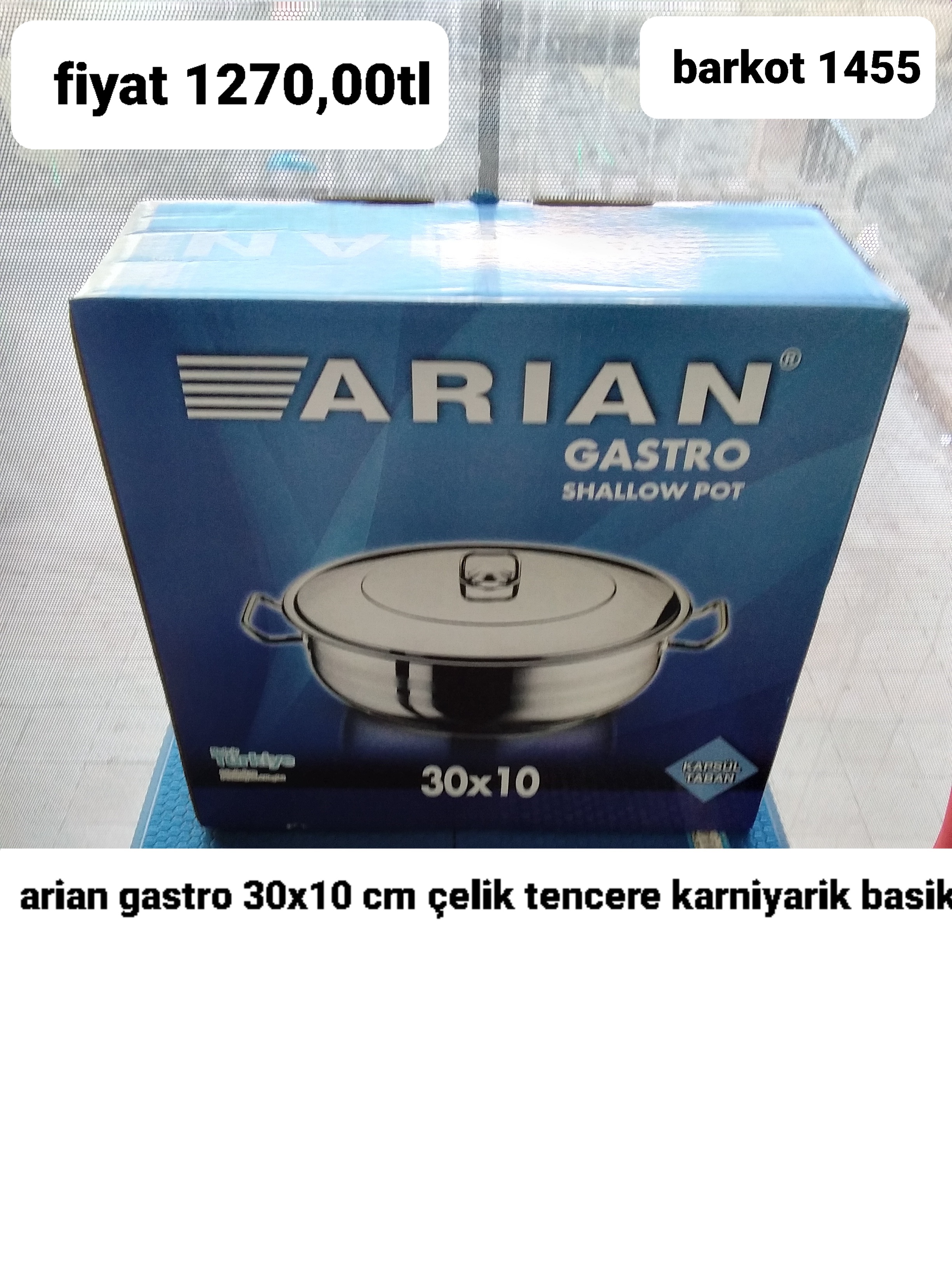 ARİAN GASTRO 30*10 CM ÇELİK TENCERE KARNİYARİK BASİK