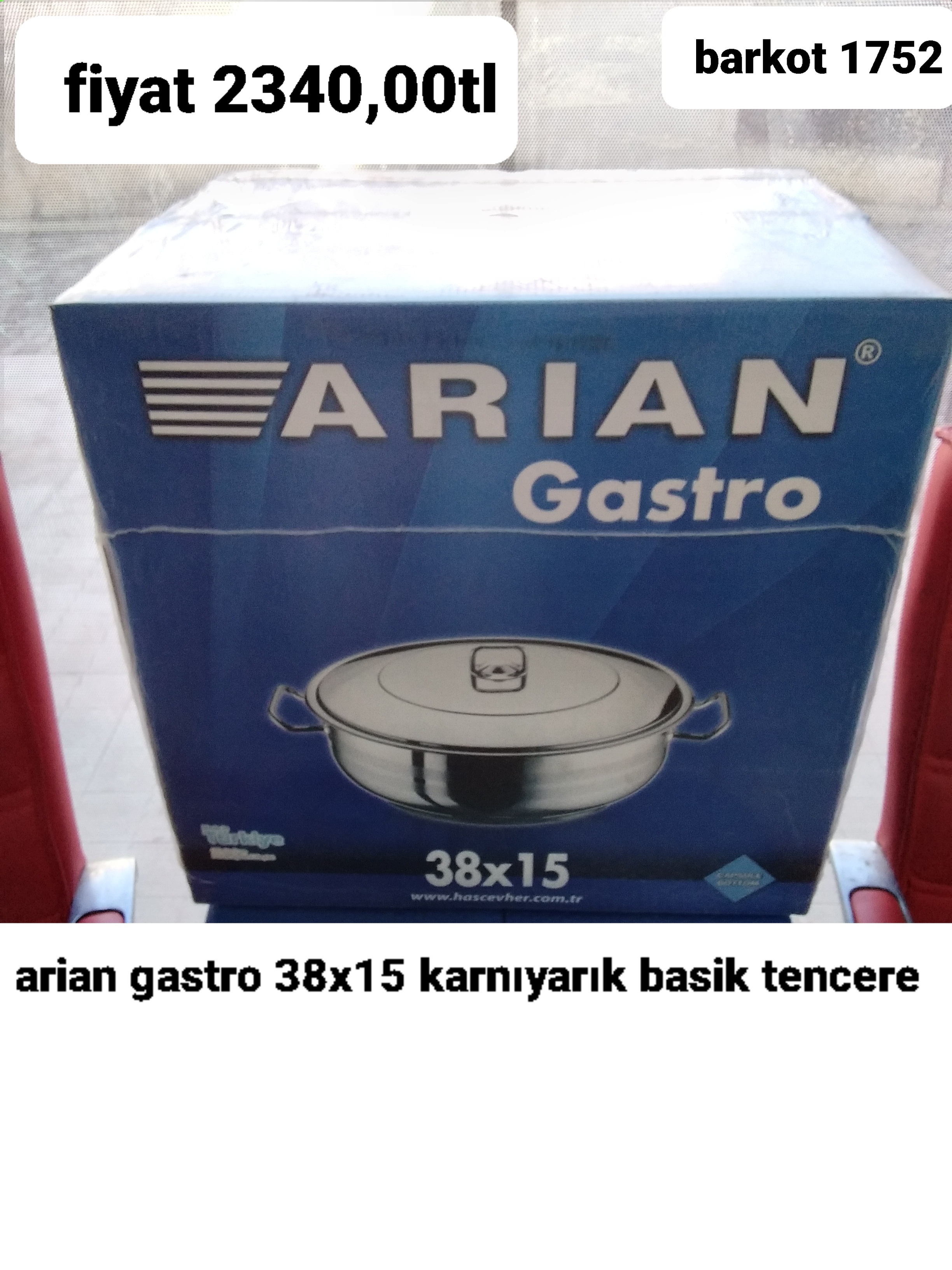 ARİAN GASTRO 38*15 KARNIYARIK BASİK TENCERE  1752