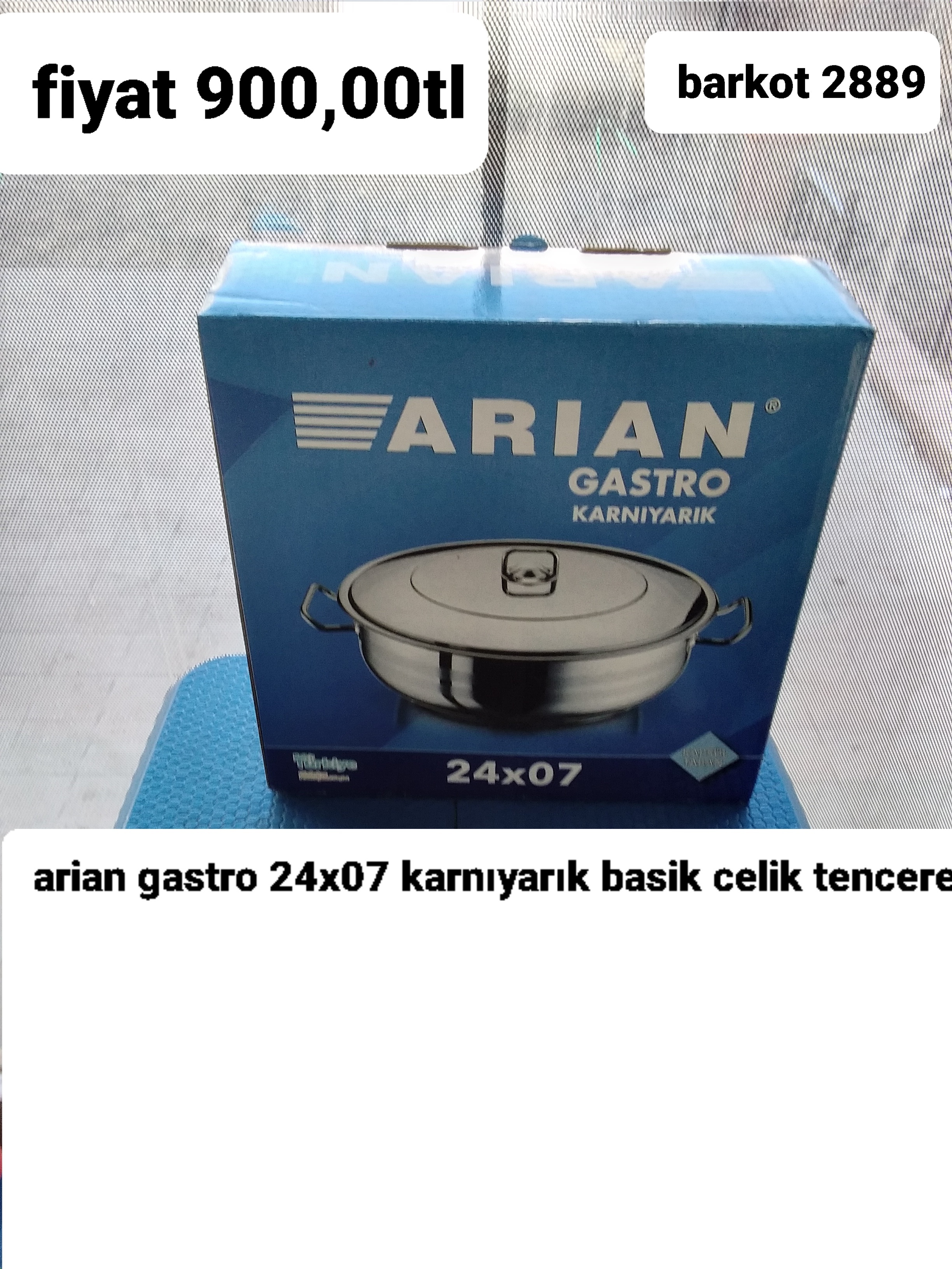 ARİAN GASTRO 24*07 KARNIYARIK BASİK ÇELİK TENCERE 2889