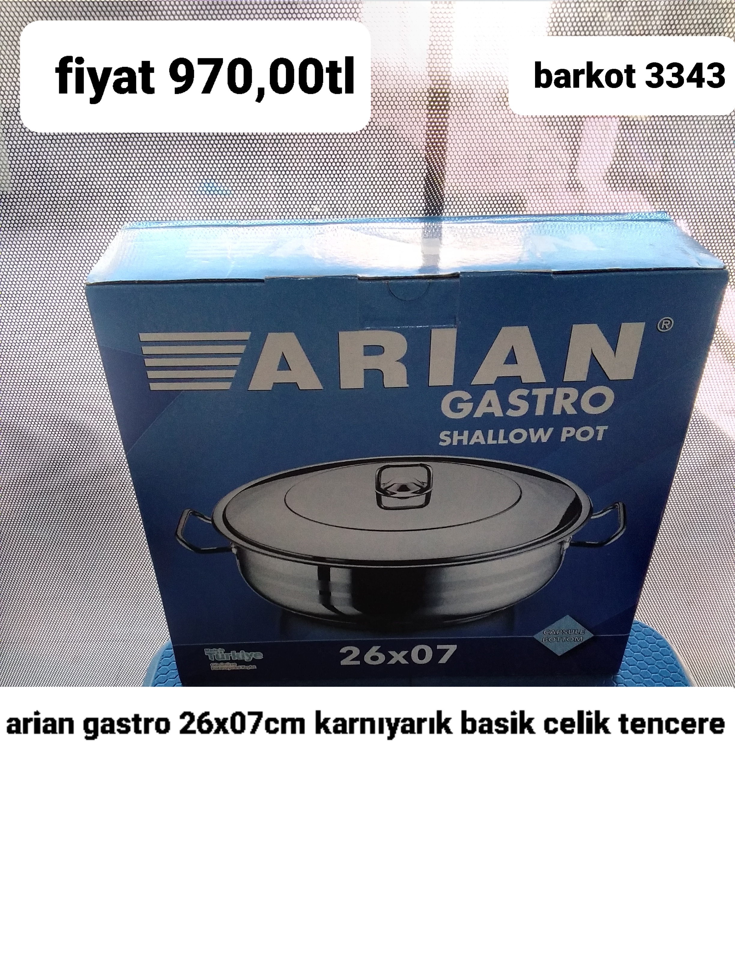 ARİAN GASTRO 26*07 CM KARNIYARIK BASİK ÇELİK TENCERE  3343