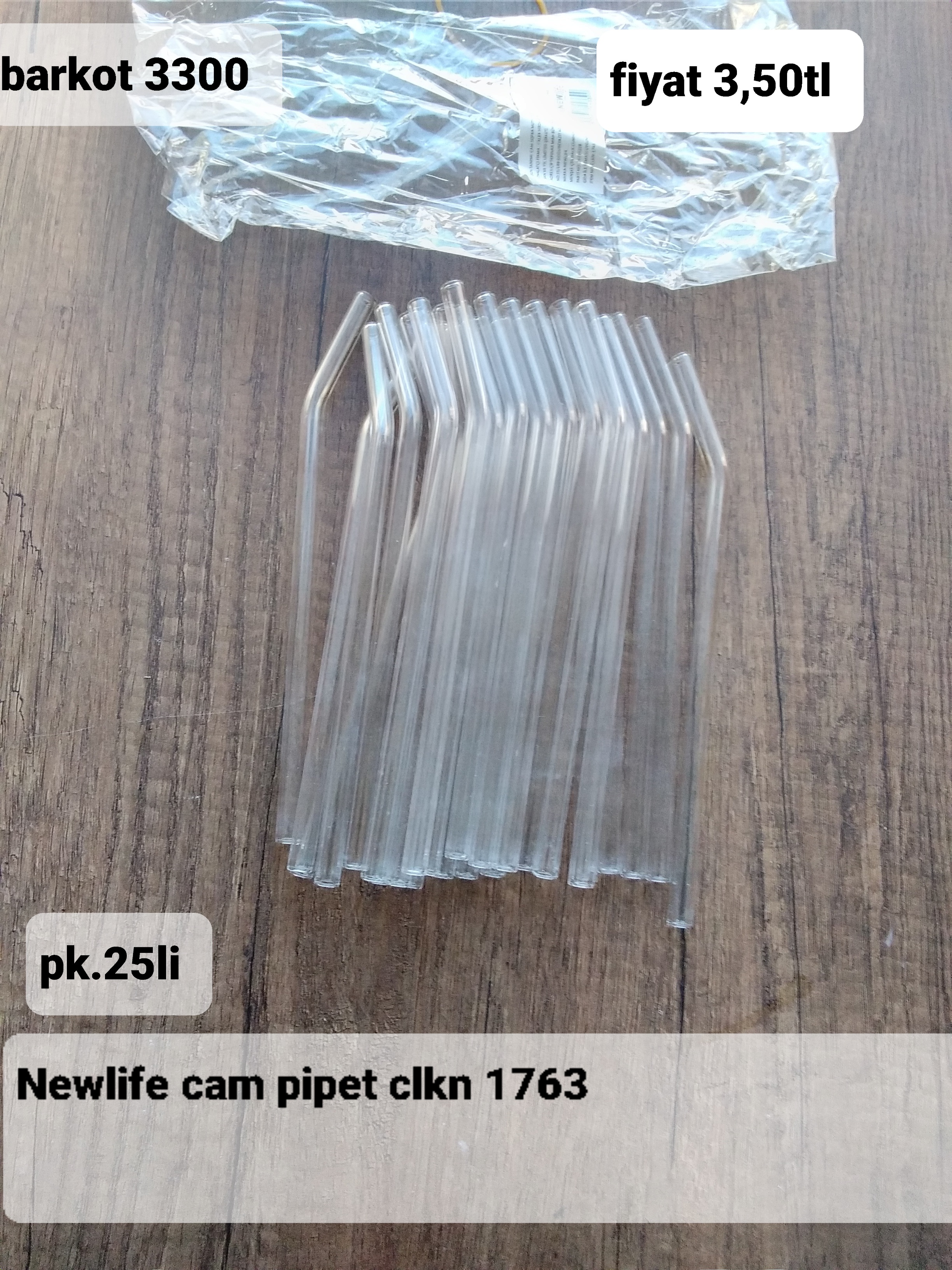 NEWLİFE CAM PİPET PK 25 Lİ 3300