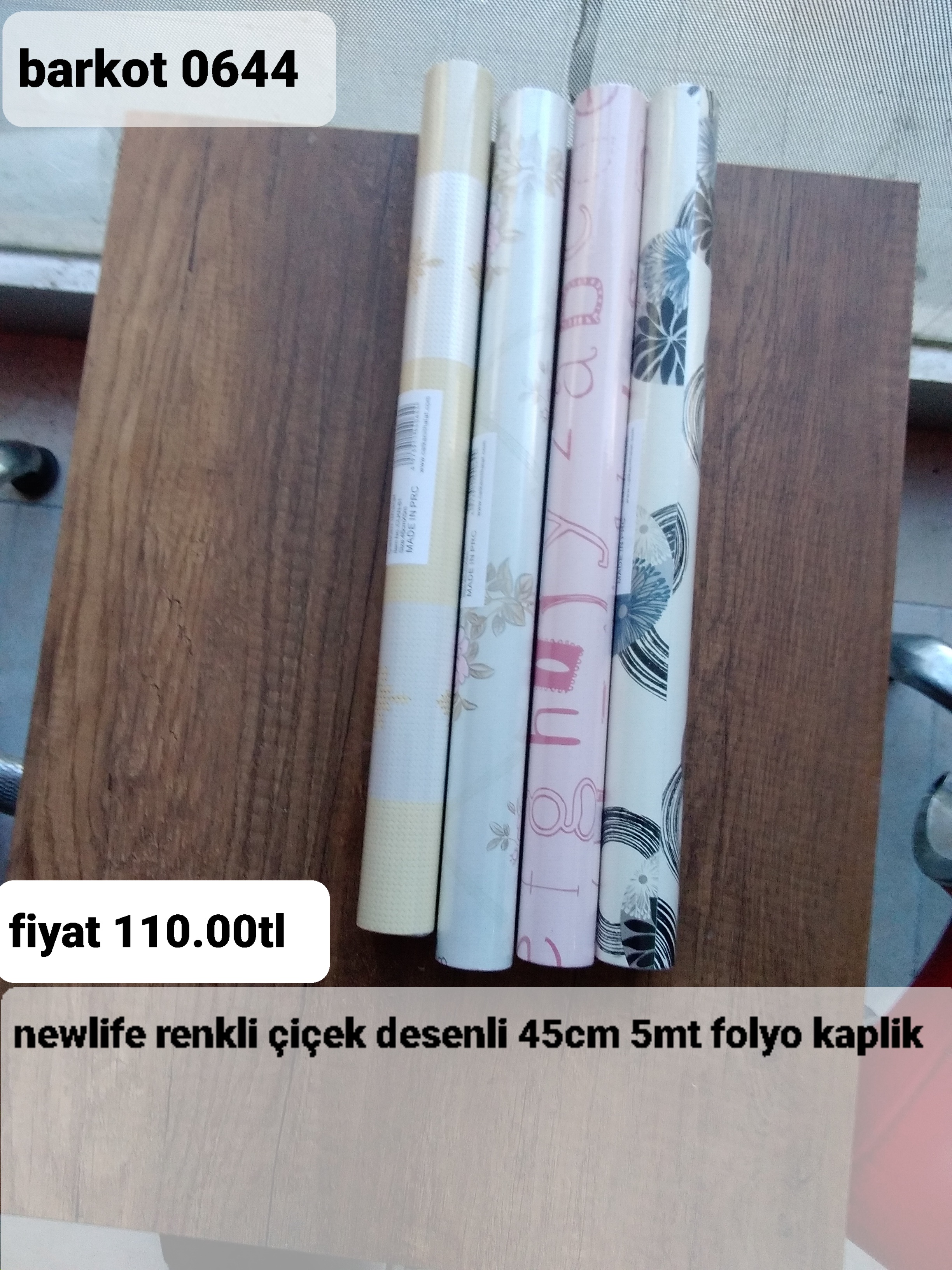 NEWLİFE RENKLİ ÇİÇEK DESENLİ 45CM 5MT FOLYO KAPLİK 0644