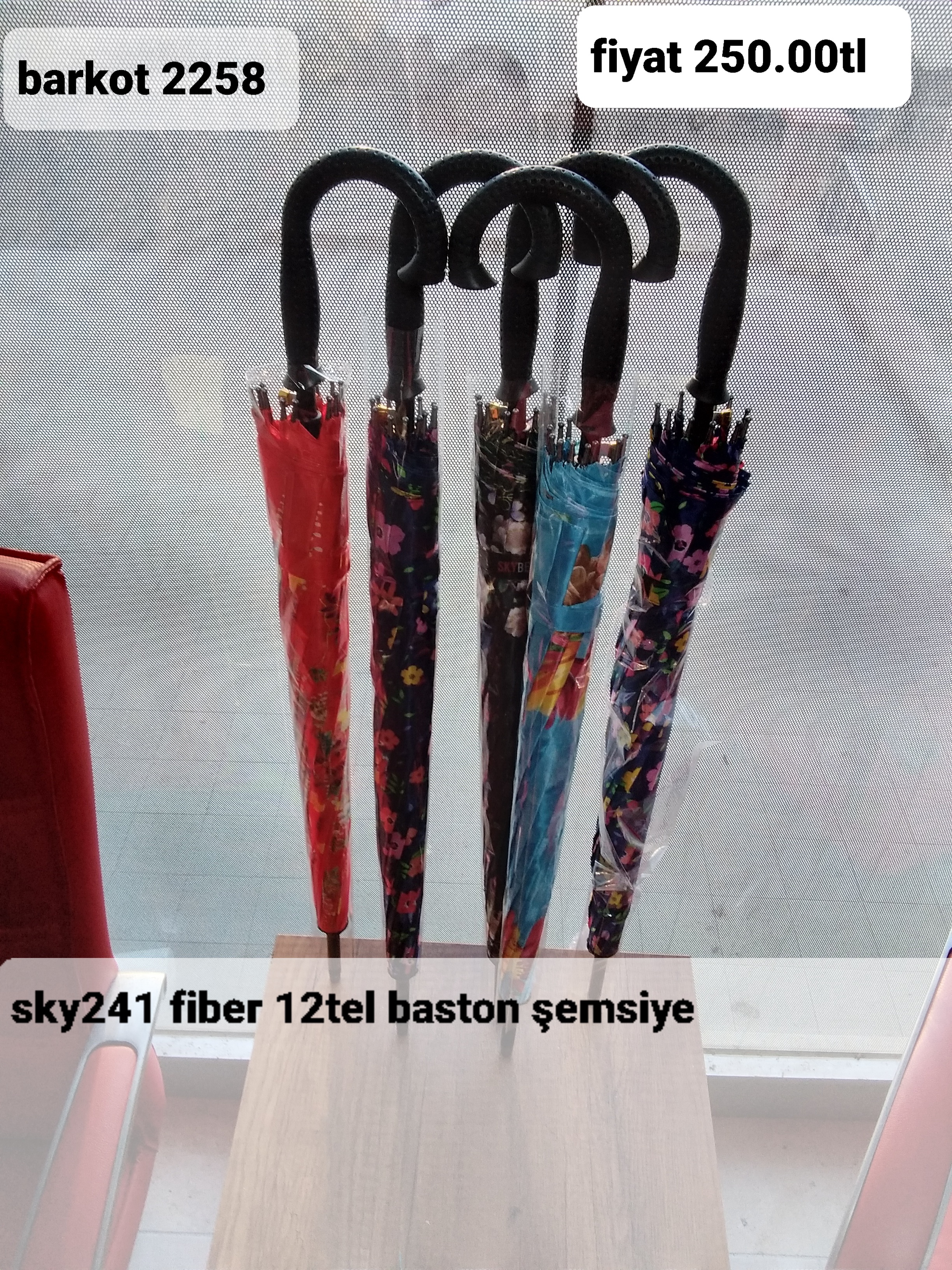 SKY 241 FİBER 12 TEL BASTON ŞEMSİYE  2258
