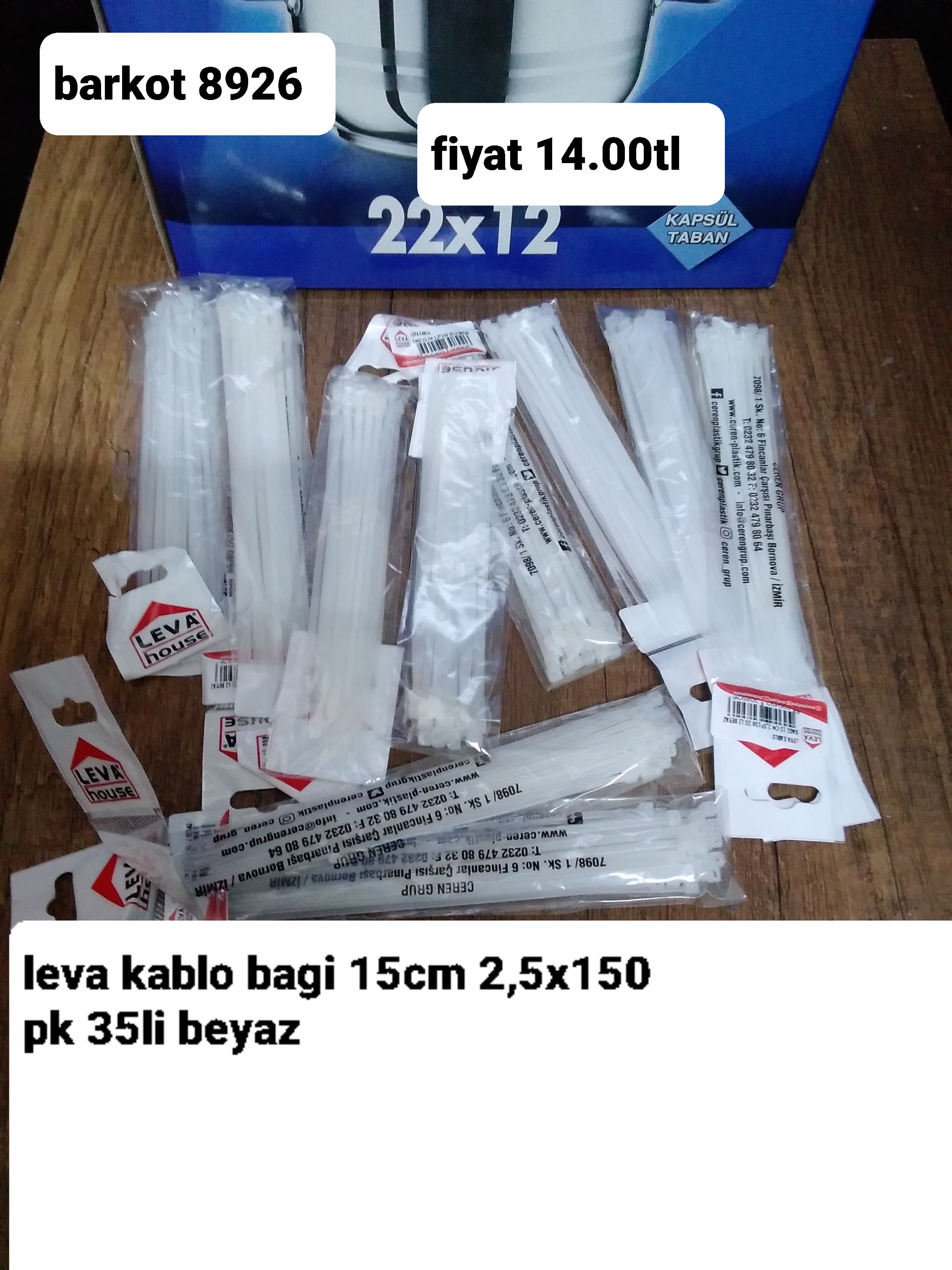 LEVA KABLO BAĞI 15CM 2,5*150 PK 35 Lİ BEYAZ 8926