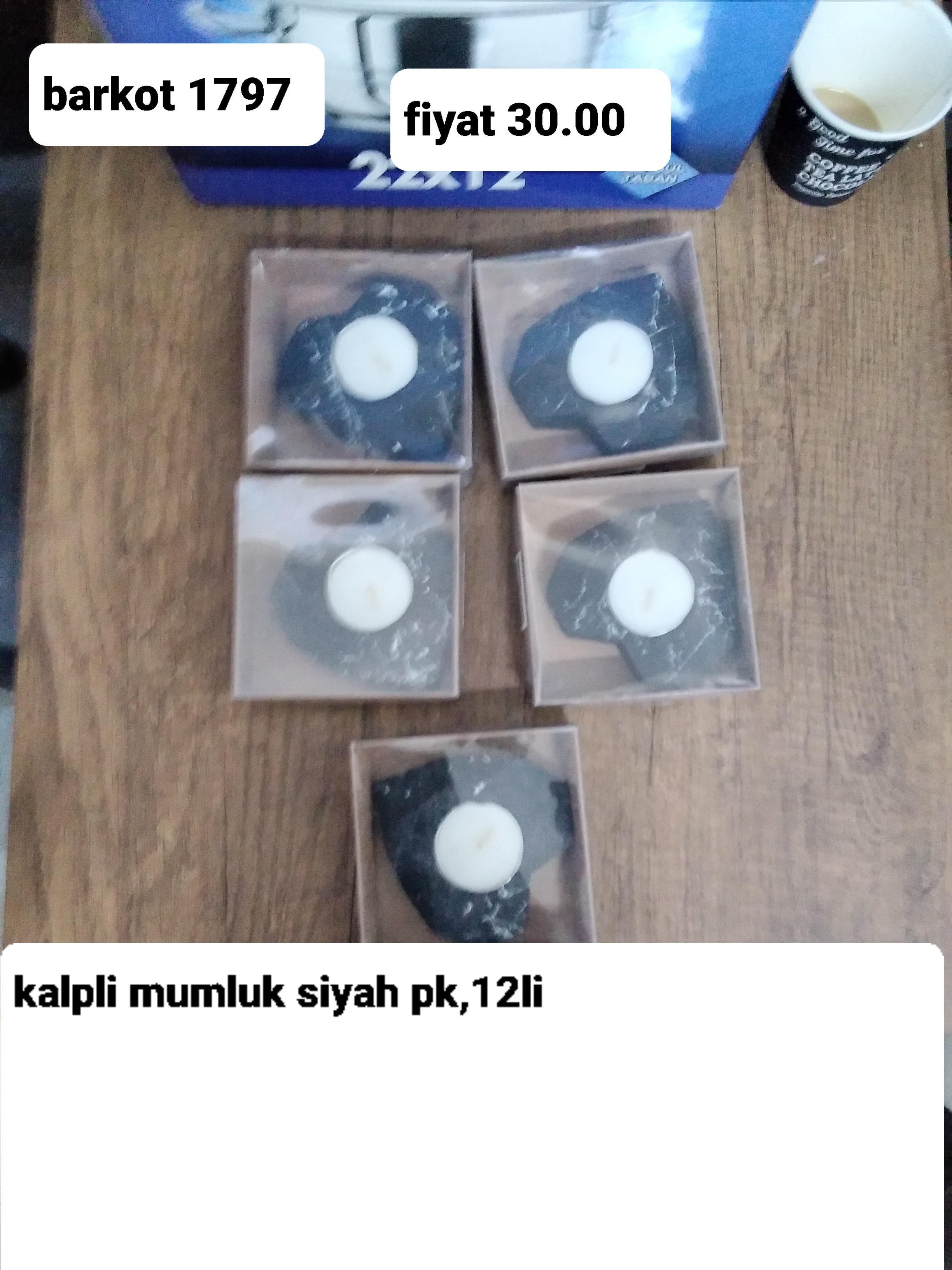KALPLİ MUMLUK SİYAH PK 12 Lİ 1797 