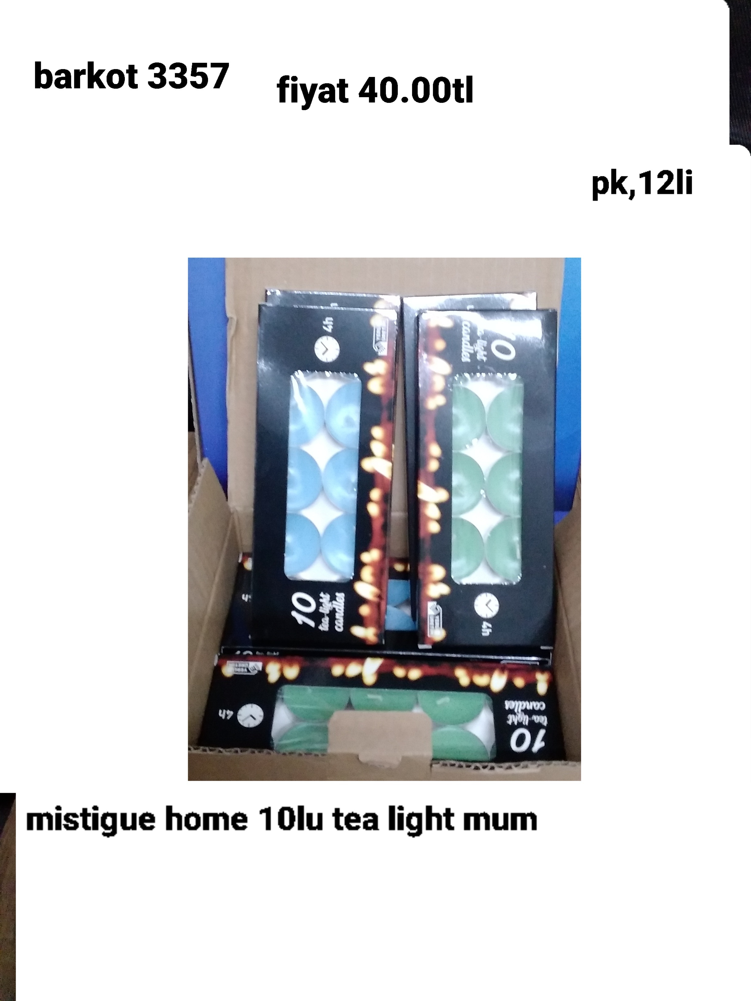 MİSTİGUE HOME 10 LU TEA LİGHT MUM PK 12 Lİ 3357
