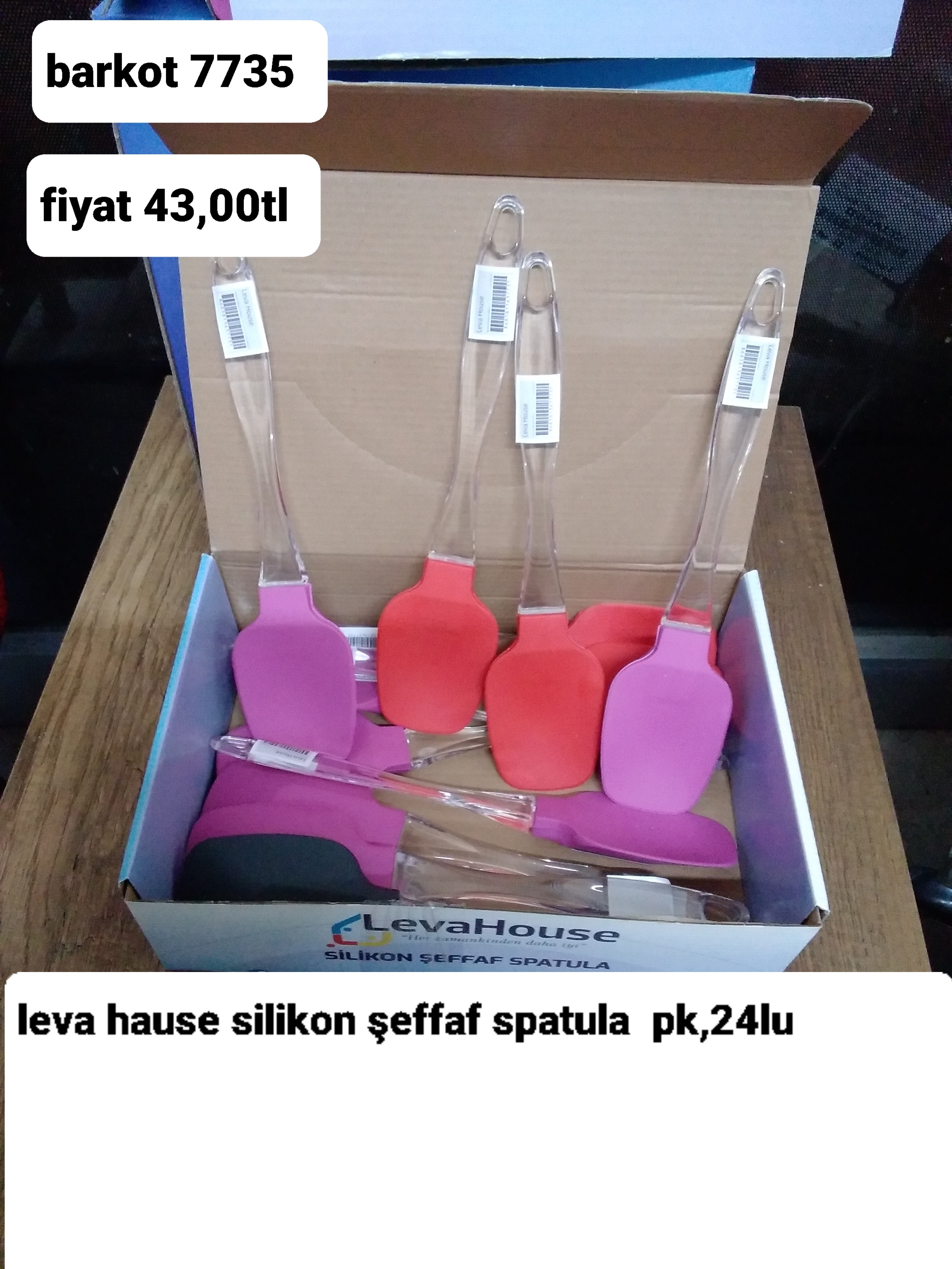 LEVA HOUSE SİLİKON ŞEFFAF SPATULA PK 24LÜ 7735