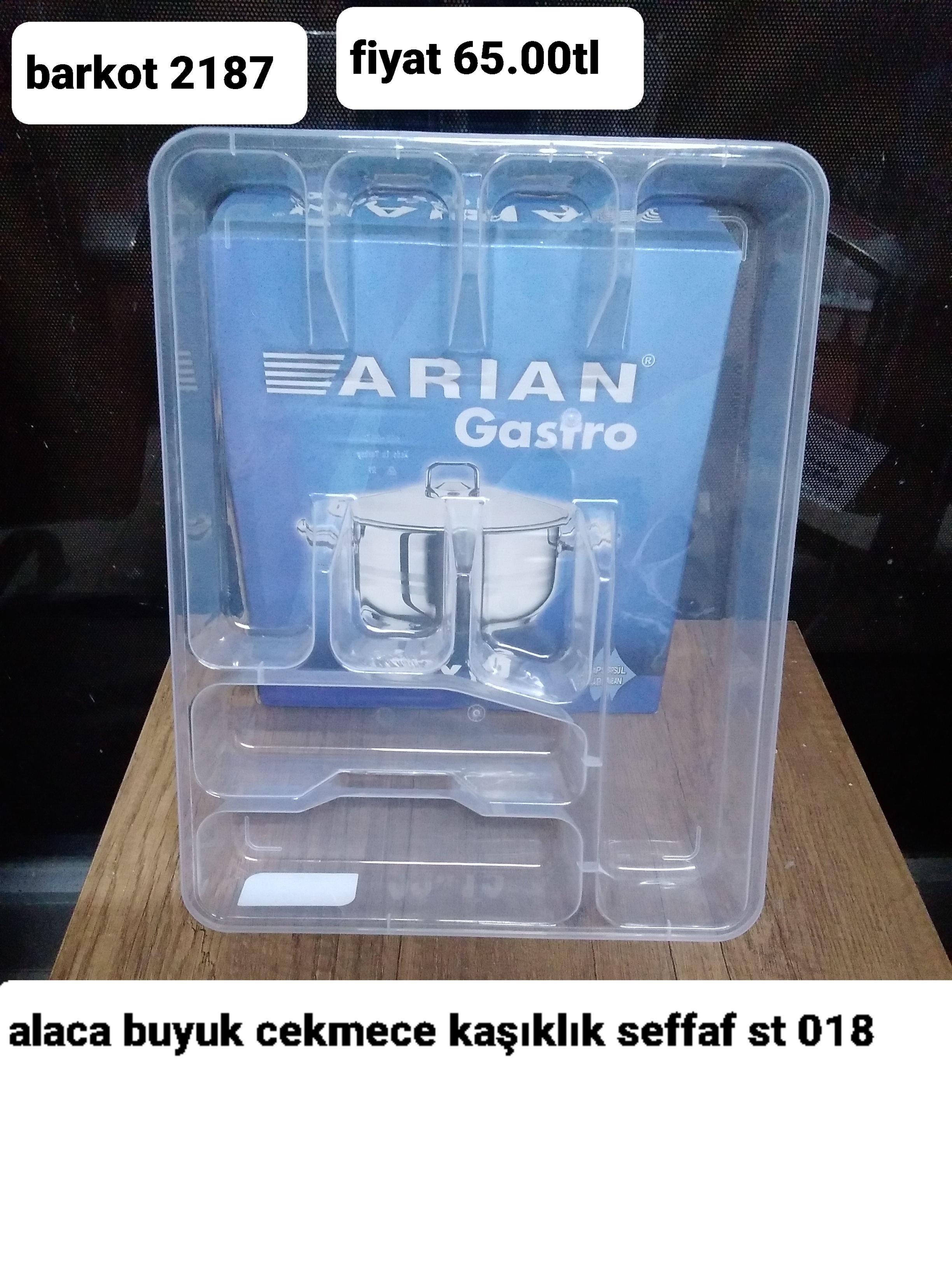 ALACA BÜYÜK ÇEKMECE KAŞIKLIK ŞEFFAF 2187