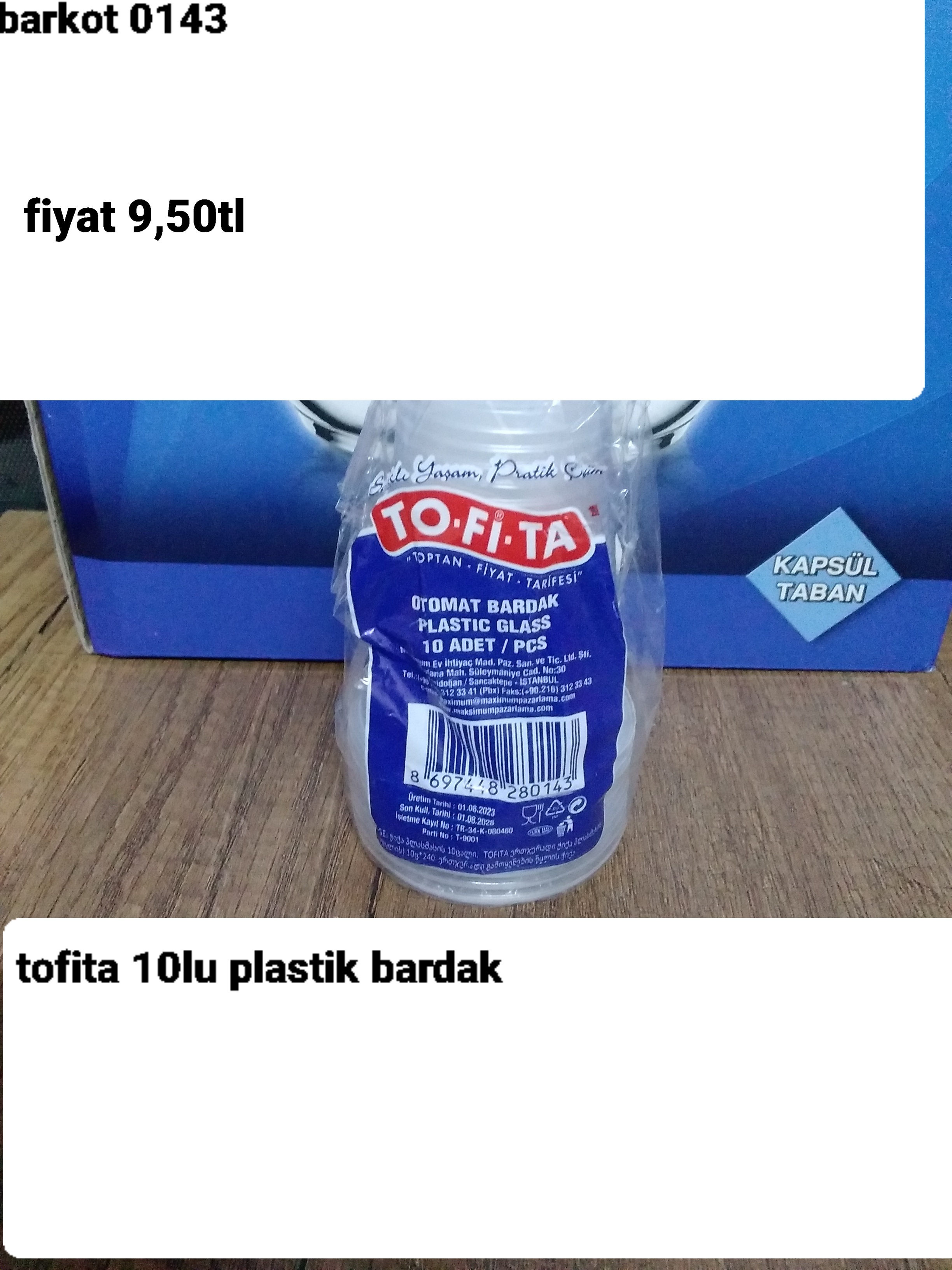 TOFİTA 10 LU PLASTİK BARDAK 0143 