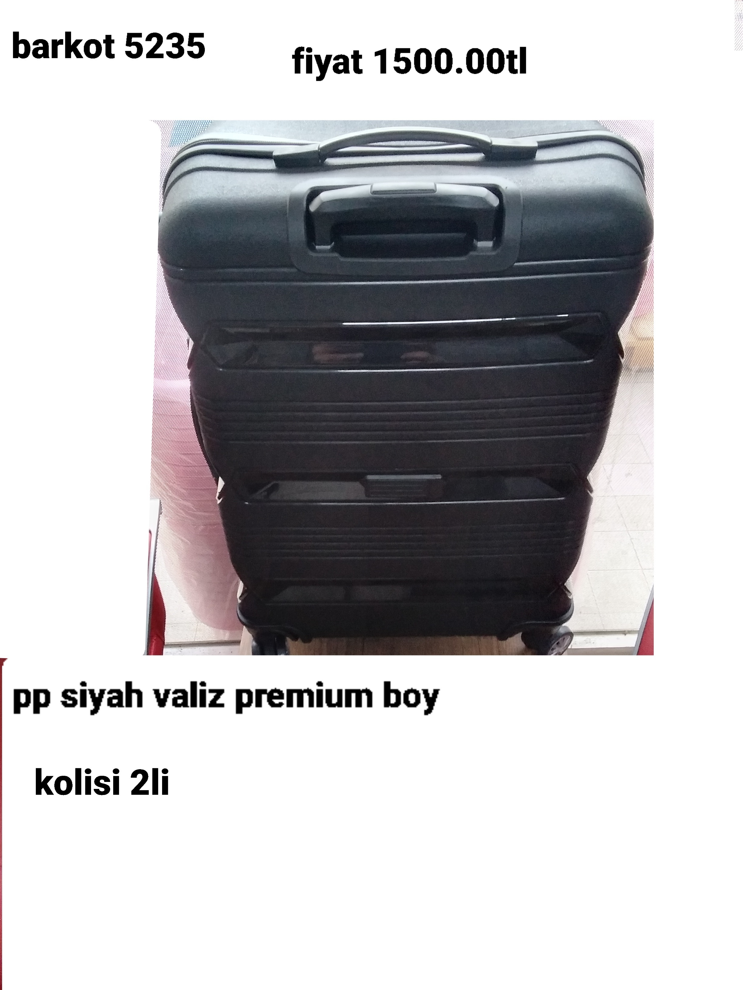 PP SİYAH VALİZ PREMİUM BOY 5235