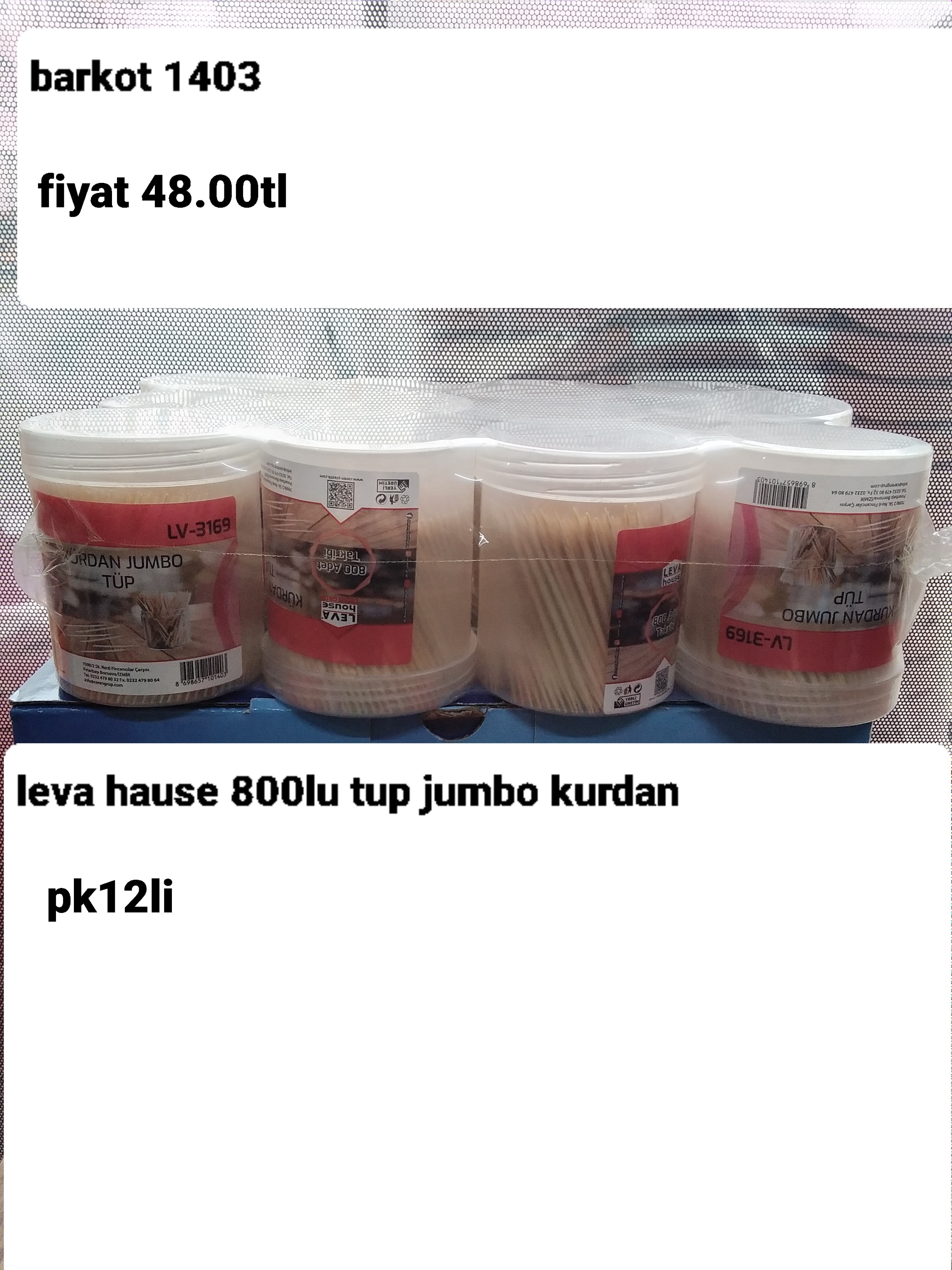 LEVA HOUSE 800 LÜ TÜP JUMBO KÜRDAN  1403