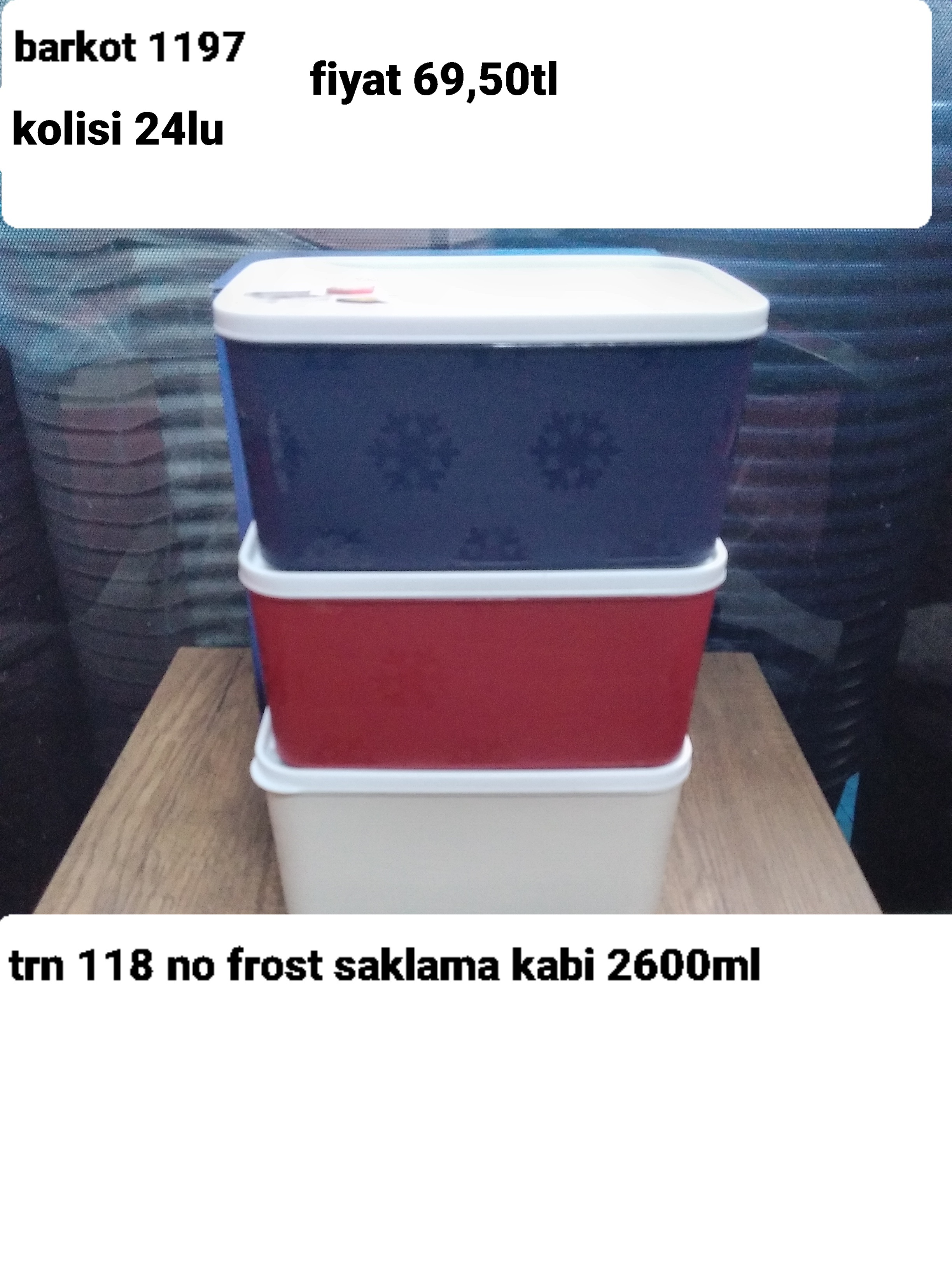 TRN 118 NO FROST SAKLAMA KABİ 2600ML 1197
