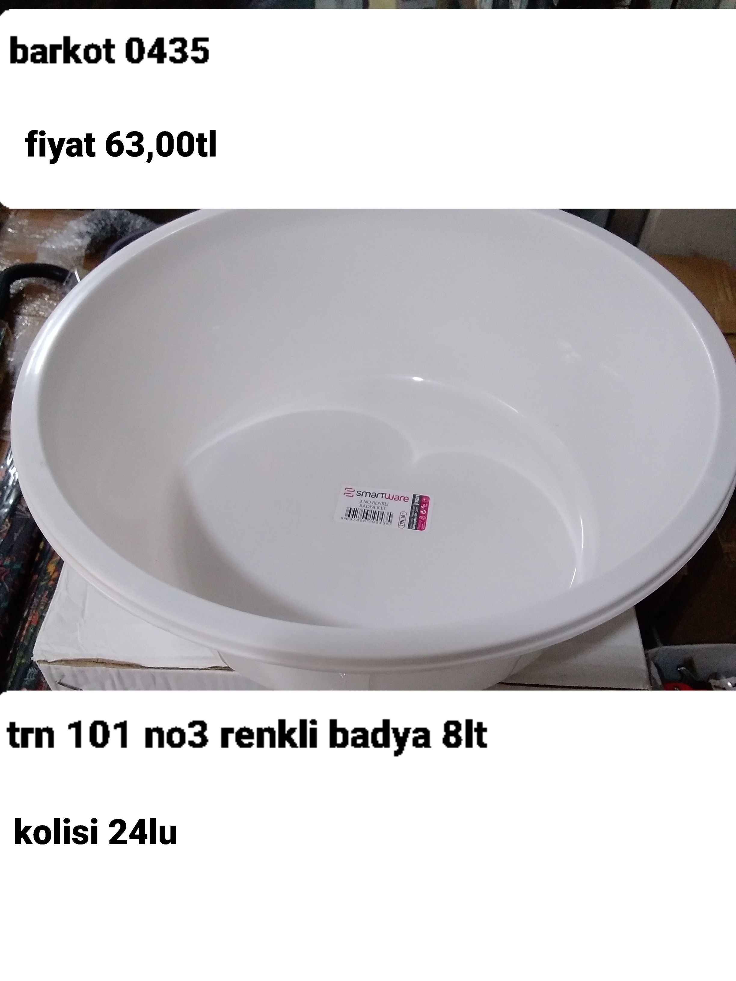 TRN 101 NO 3 RENKLİ BADYA 8LT 0435