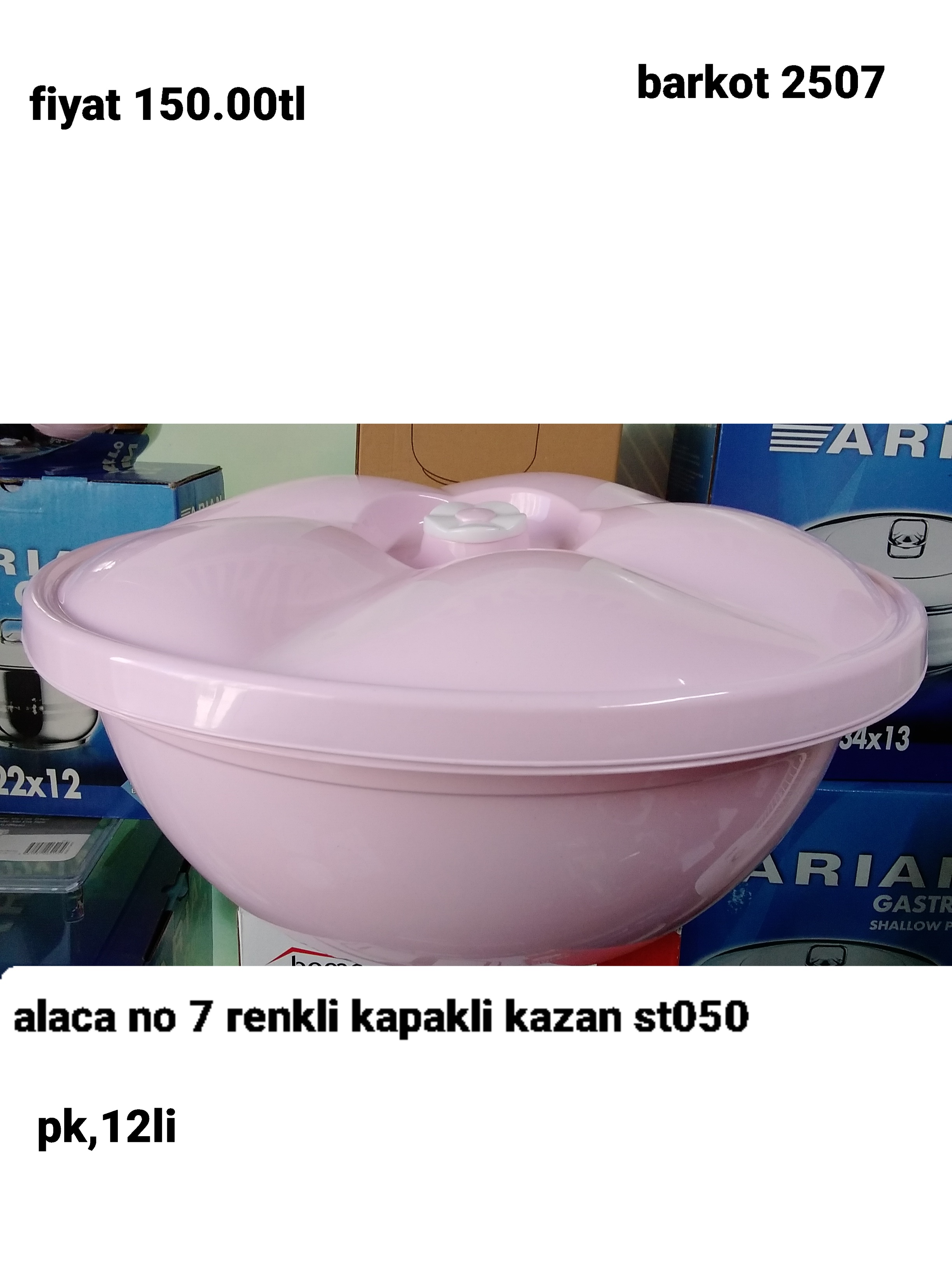 ALACA NO 7 RENKLİ KAPAKLI KAZAN ST050  2507