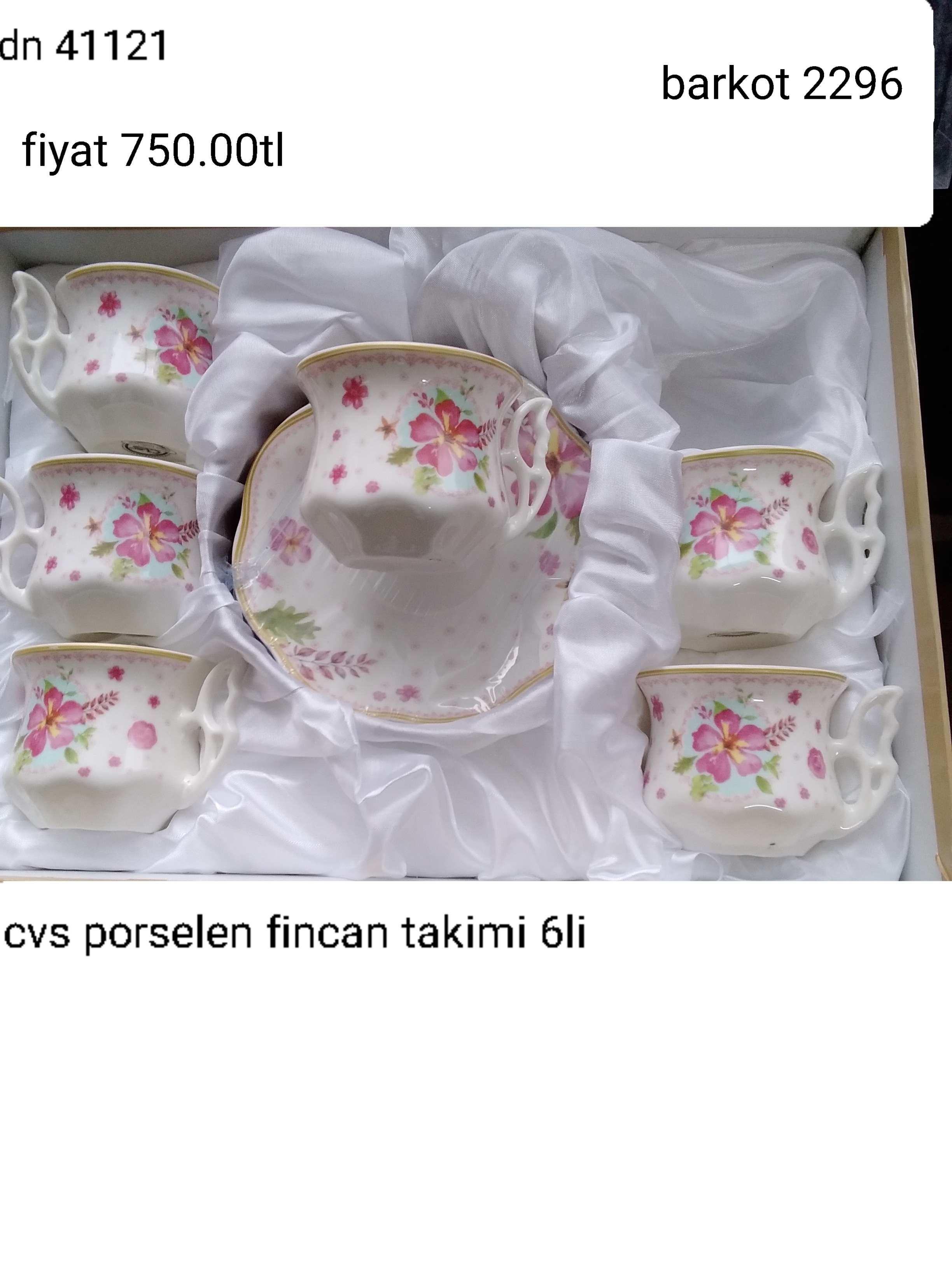 CVS PORSELEN FİNCAN TAKIMI 6 LI 1193