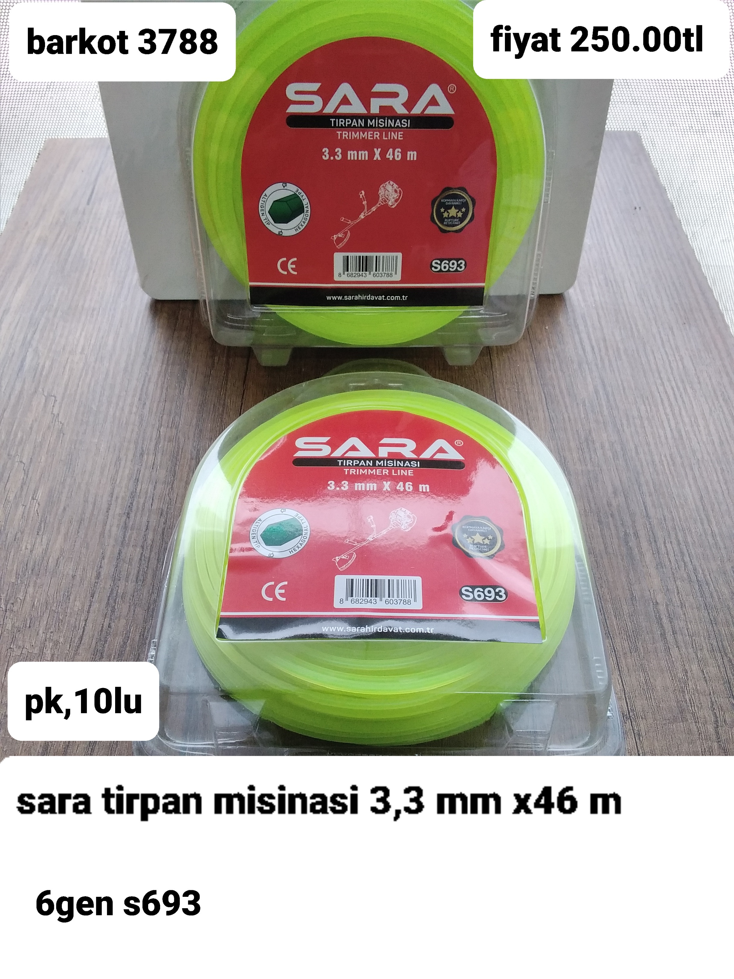 SARA TIRPAN MİSİNASI 3,3 MM*46 M  3788