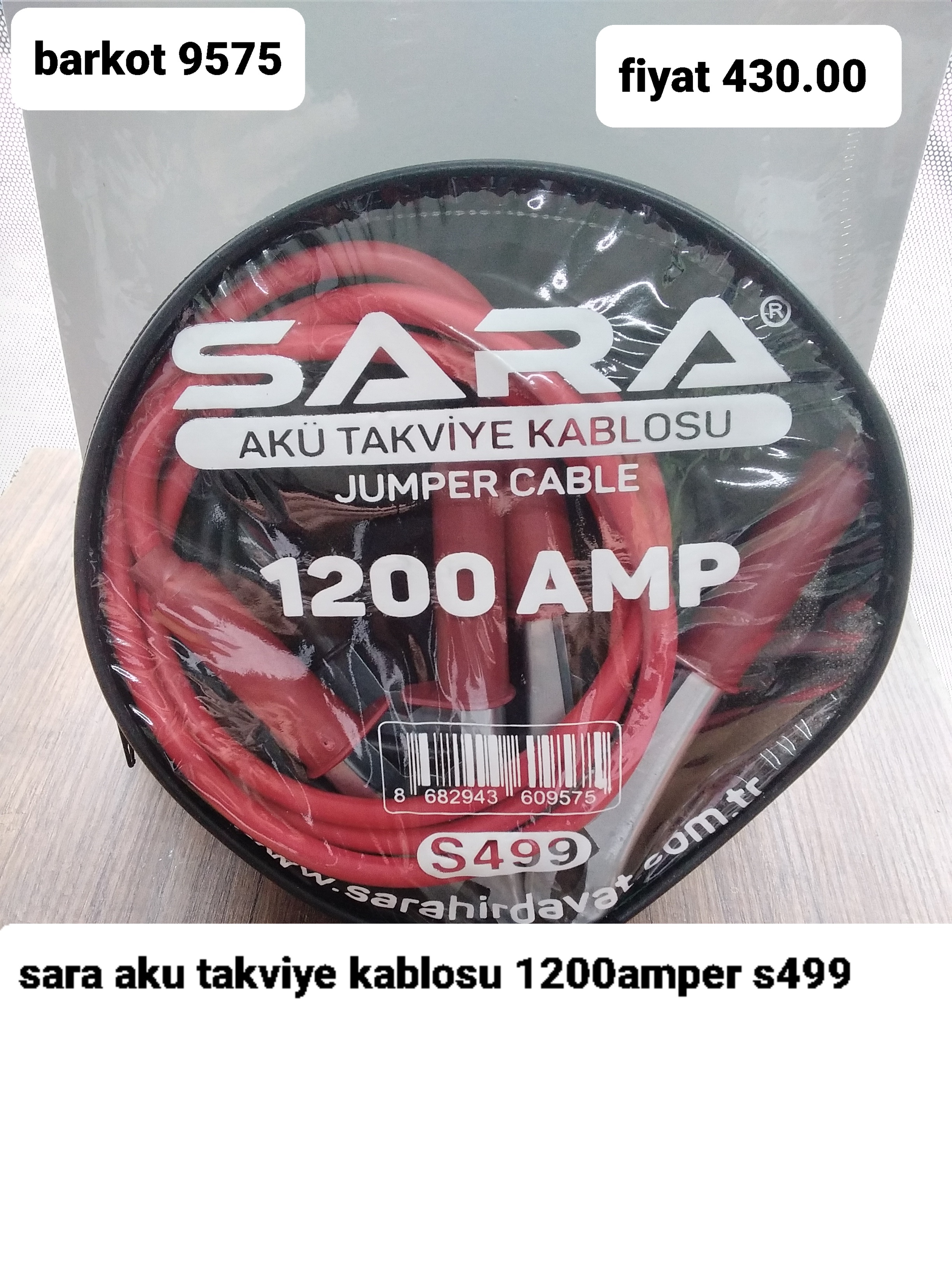 SARA AKÜ TAKVİYE KABLOSU 1200 AMPER 9577