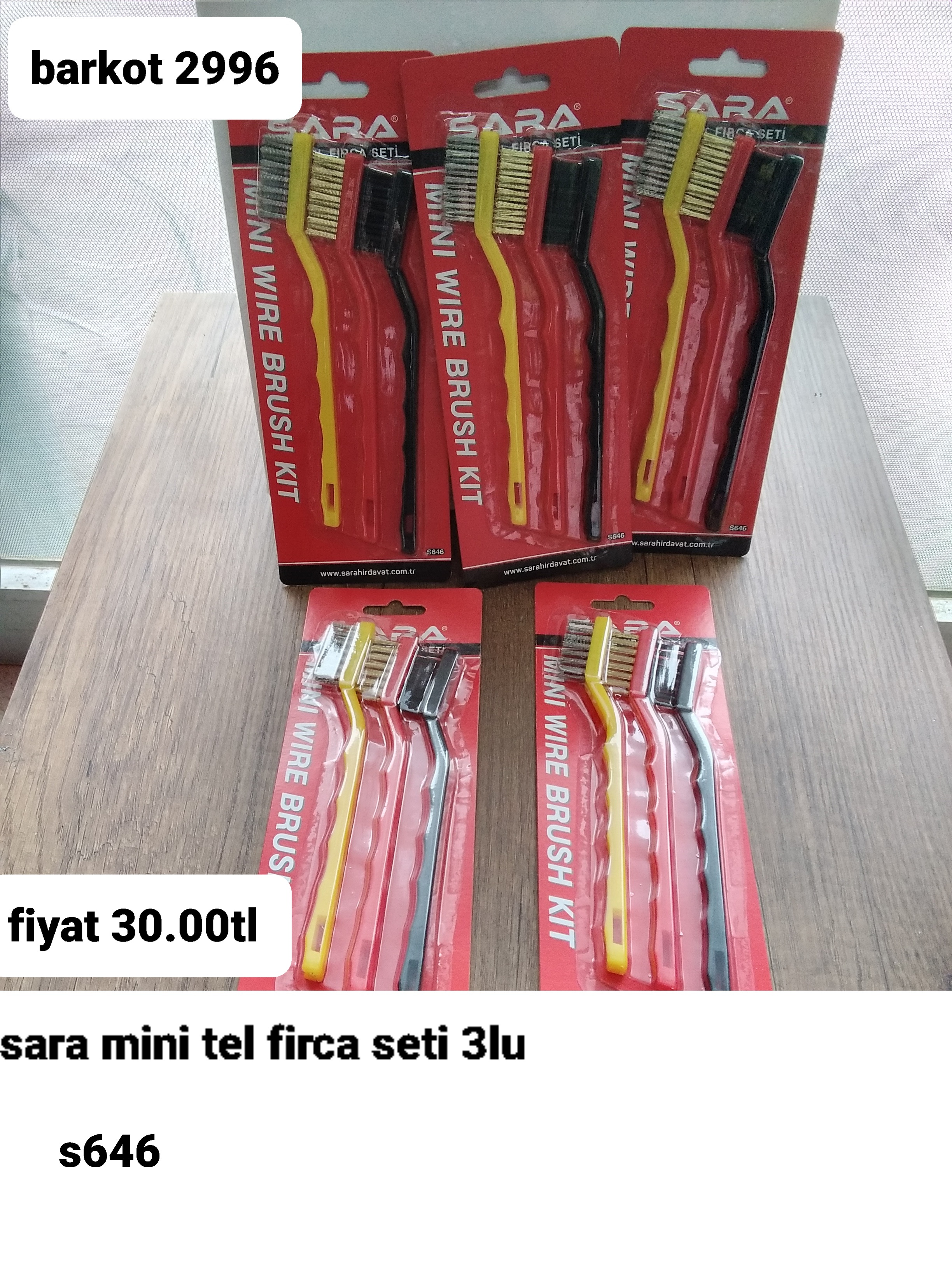 SARA MİNİ TEL FIRÇA SETİ 3 LÜ 2996
