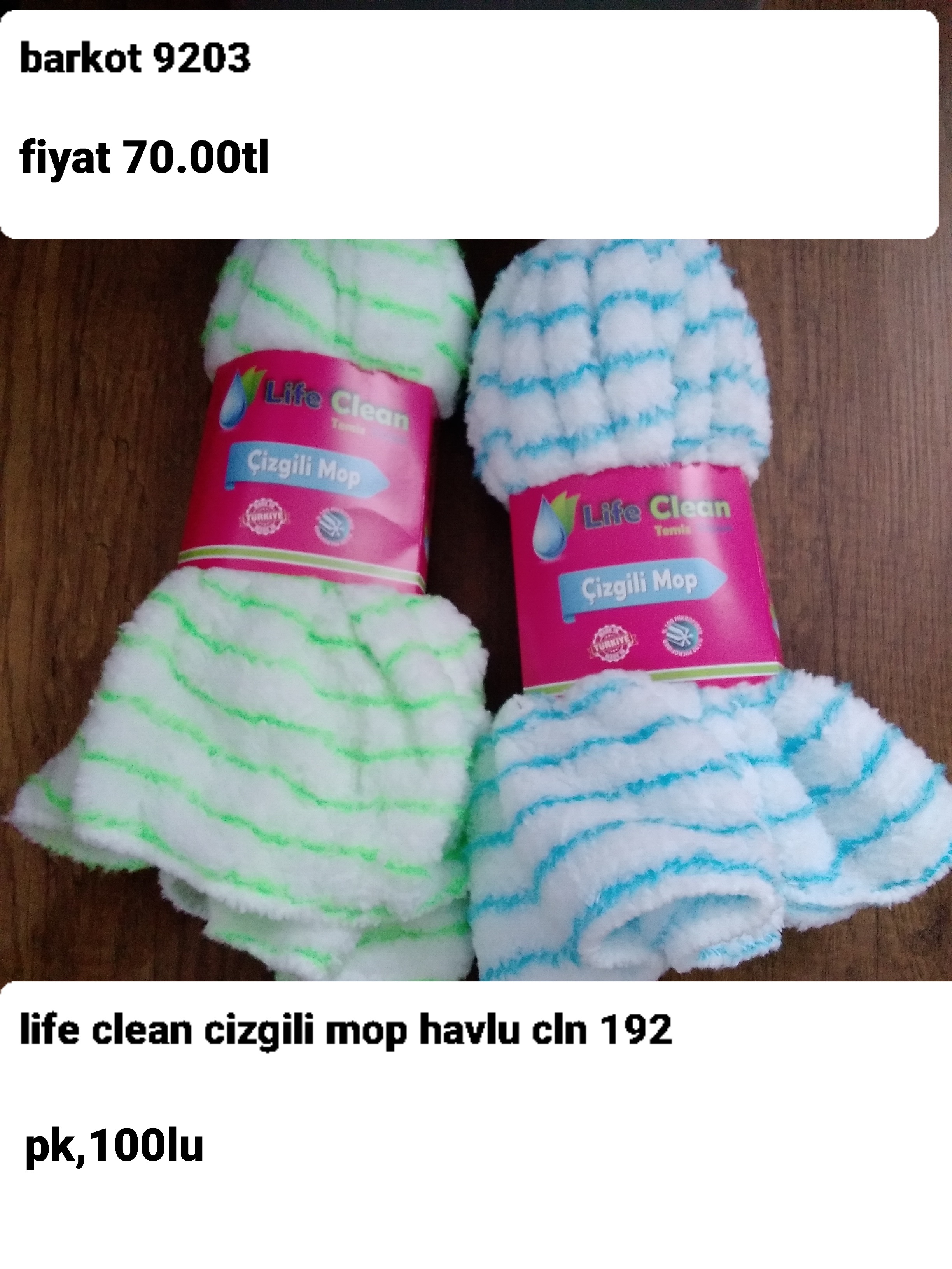 LİFE CLEAN ÇİZGİLİ MOP HAVLU 9203
