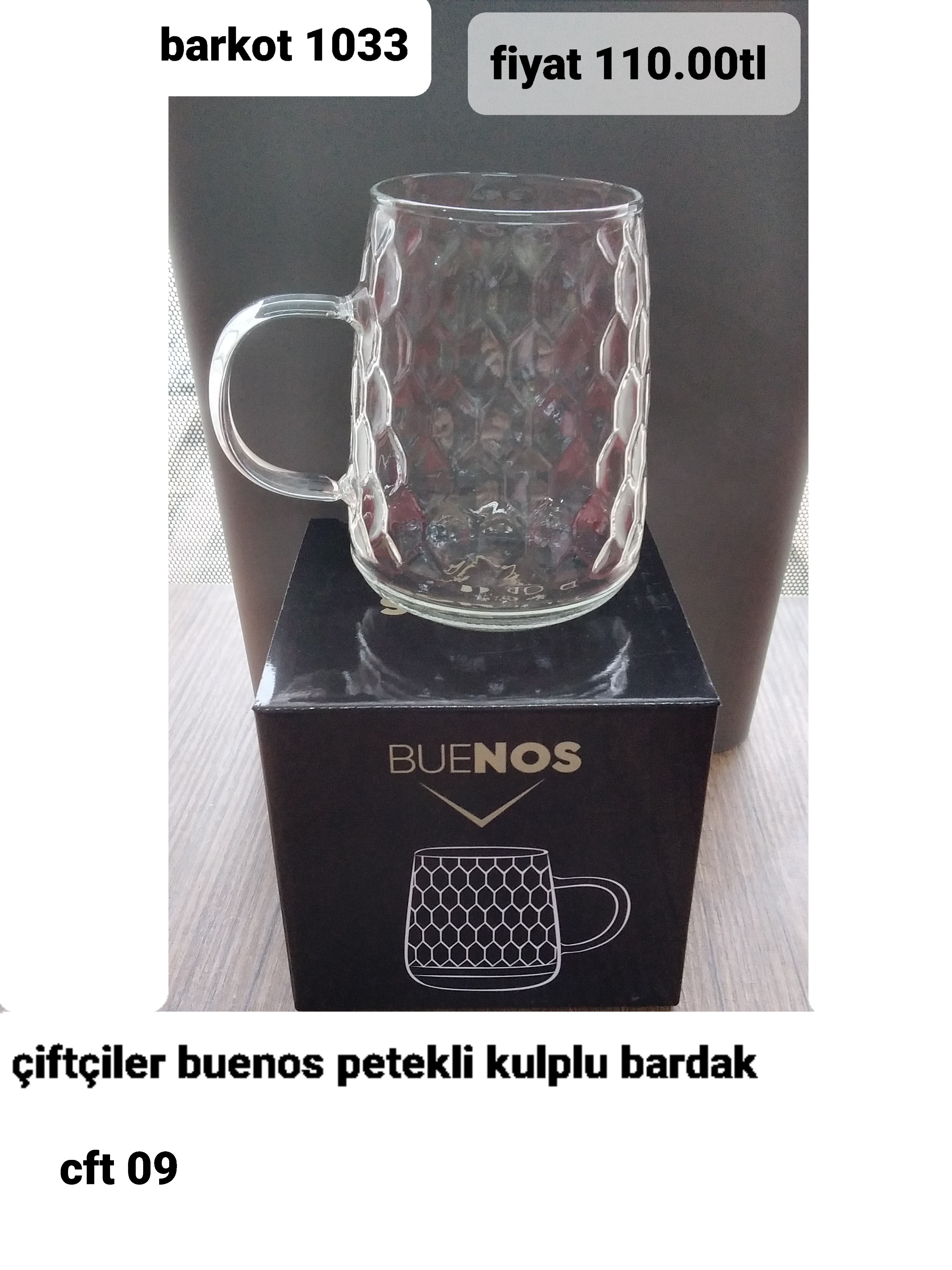 ÇİFTÇİLER BUENOS PETEKLİ KULPLU BARDAK 1033