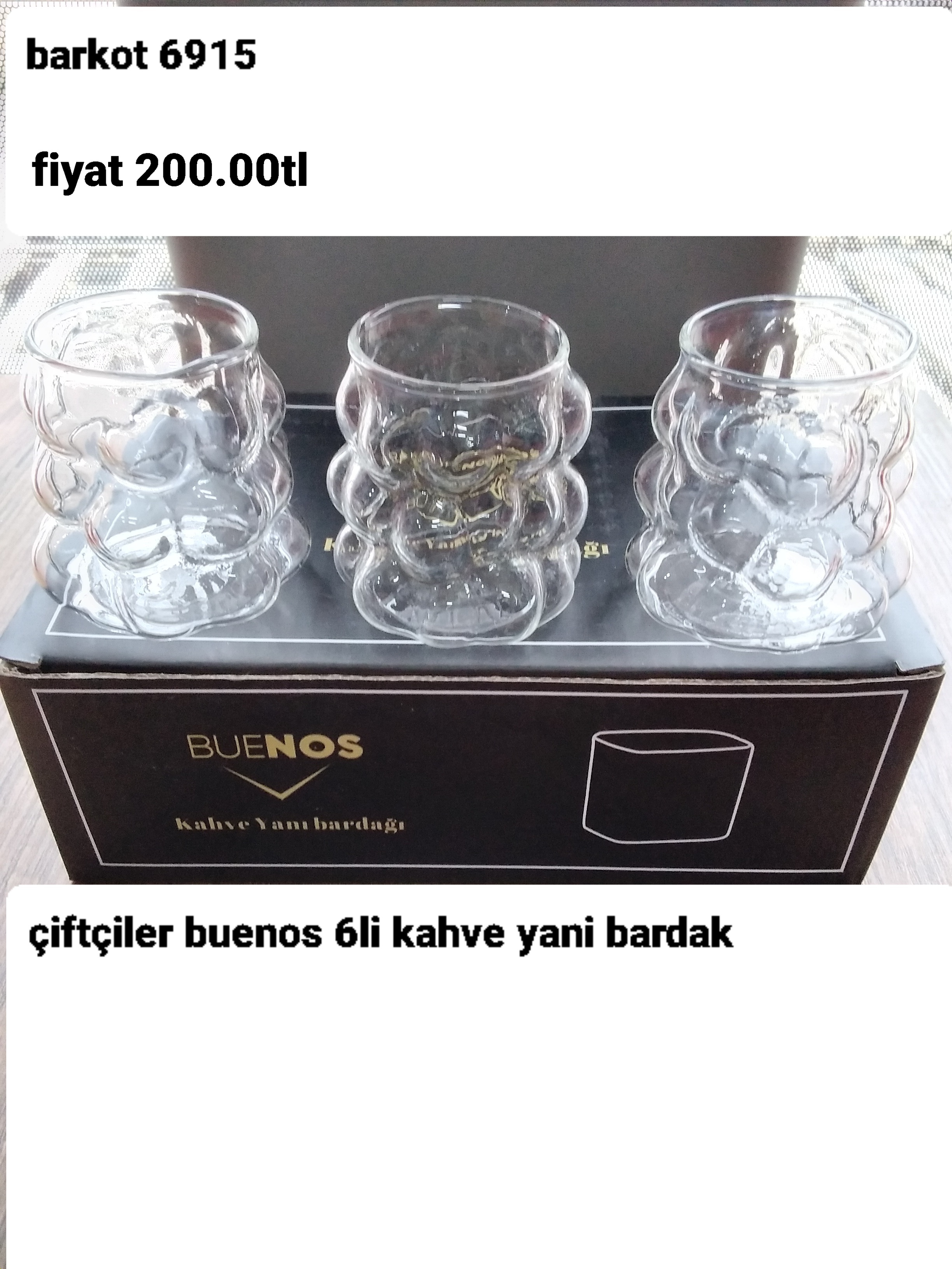 ÇİFTÇİLER BUENOS  6'lı KAHVE YANI BARDAK 6915