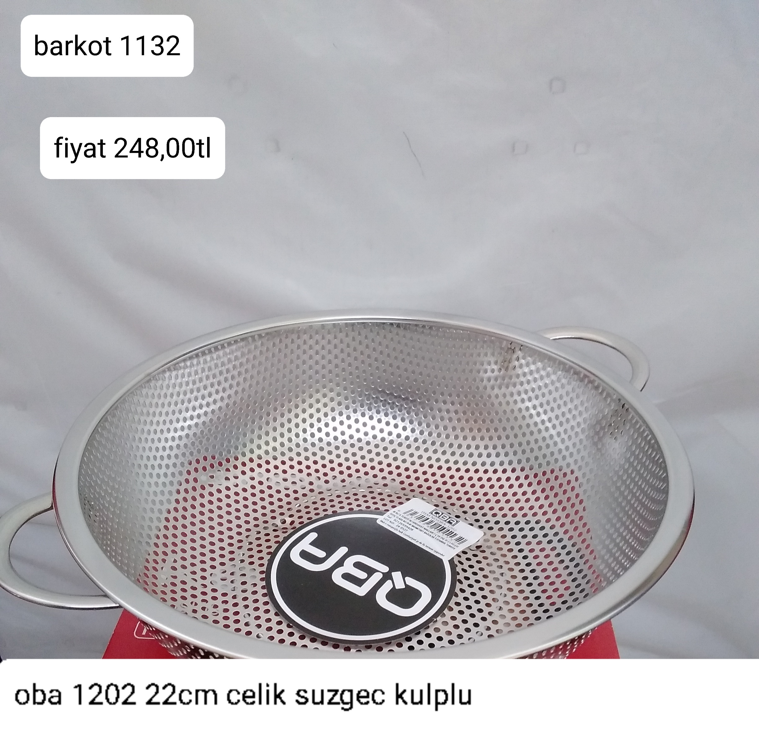OBA 1202 22CM ÇELİK SÜZGEÇ KULPLU 1132