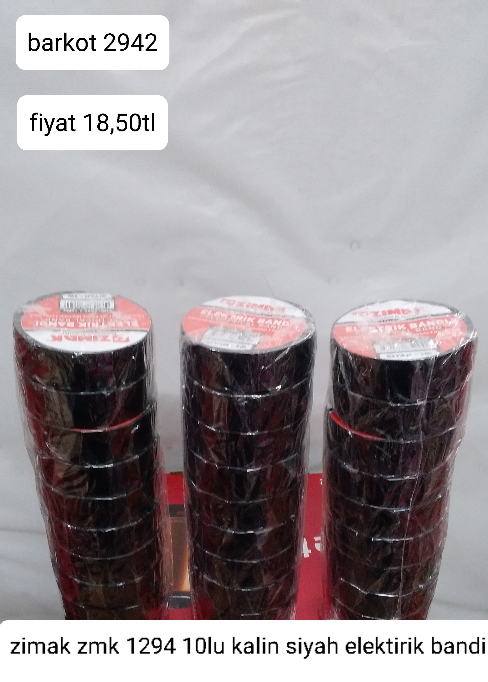 ZİMAK ZMK 1294 10LU KALIN SİYAH ELEKTRİK BANDI 2942