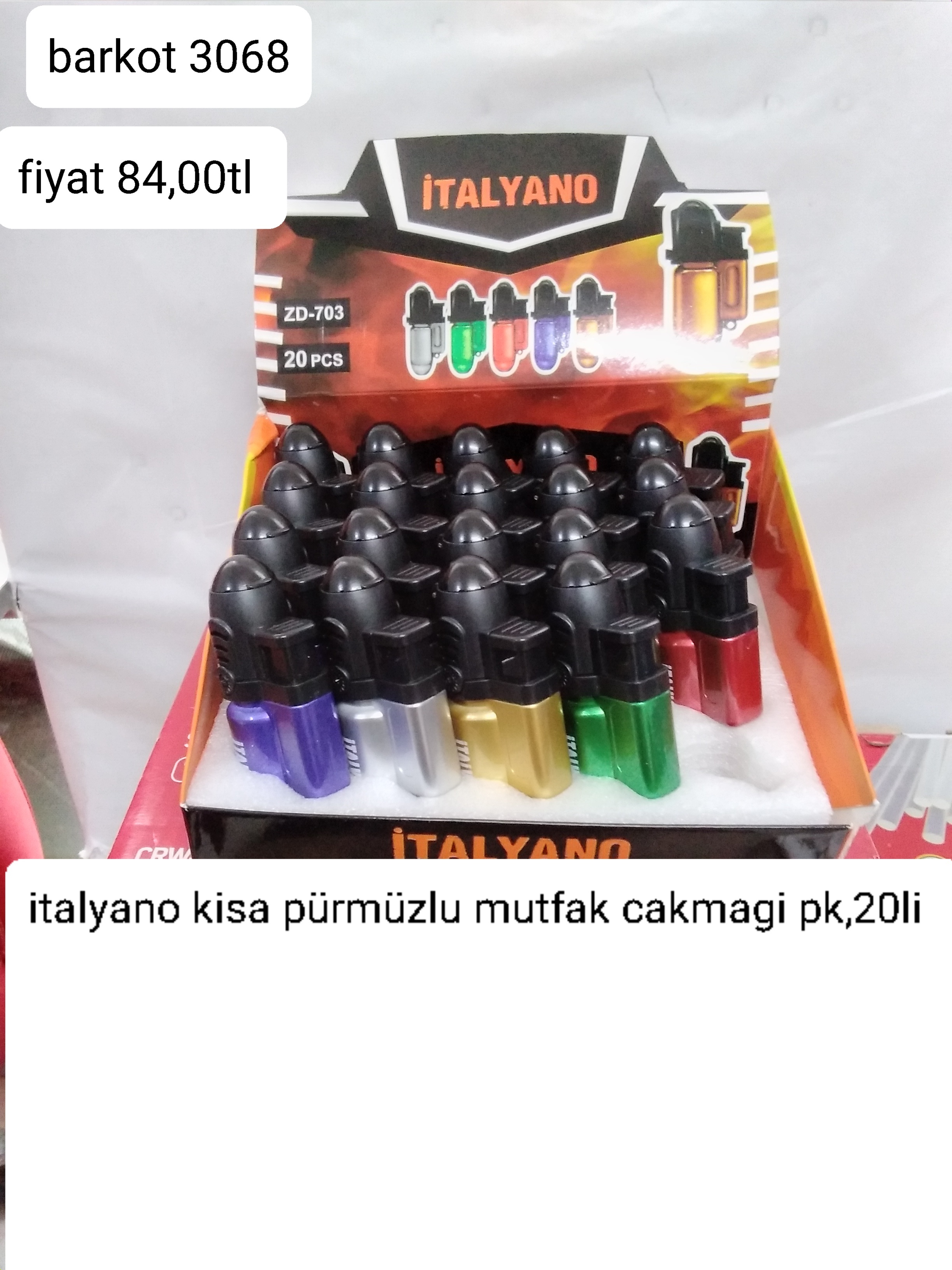 İTALYANO KISA PÜRMÜZLÜ MUTFAK ÇAKMAĞI PK 20 Lİ 3068