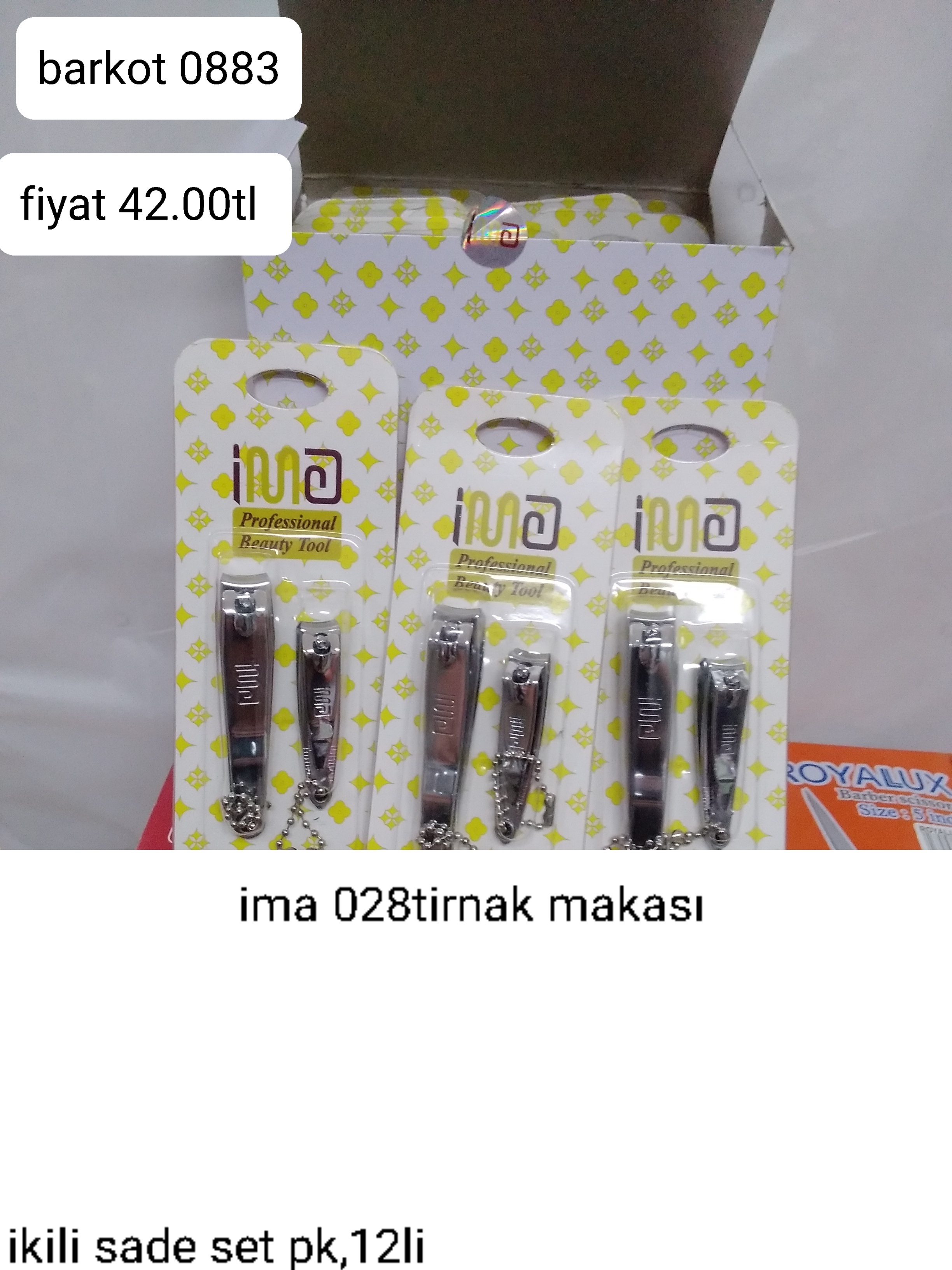 İMA 0028 TIRNAK MAKASI İKİLİ SADE SET PK 12 Lİ 0883