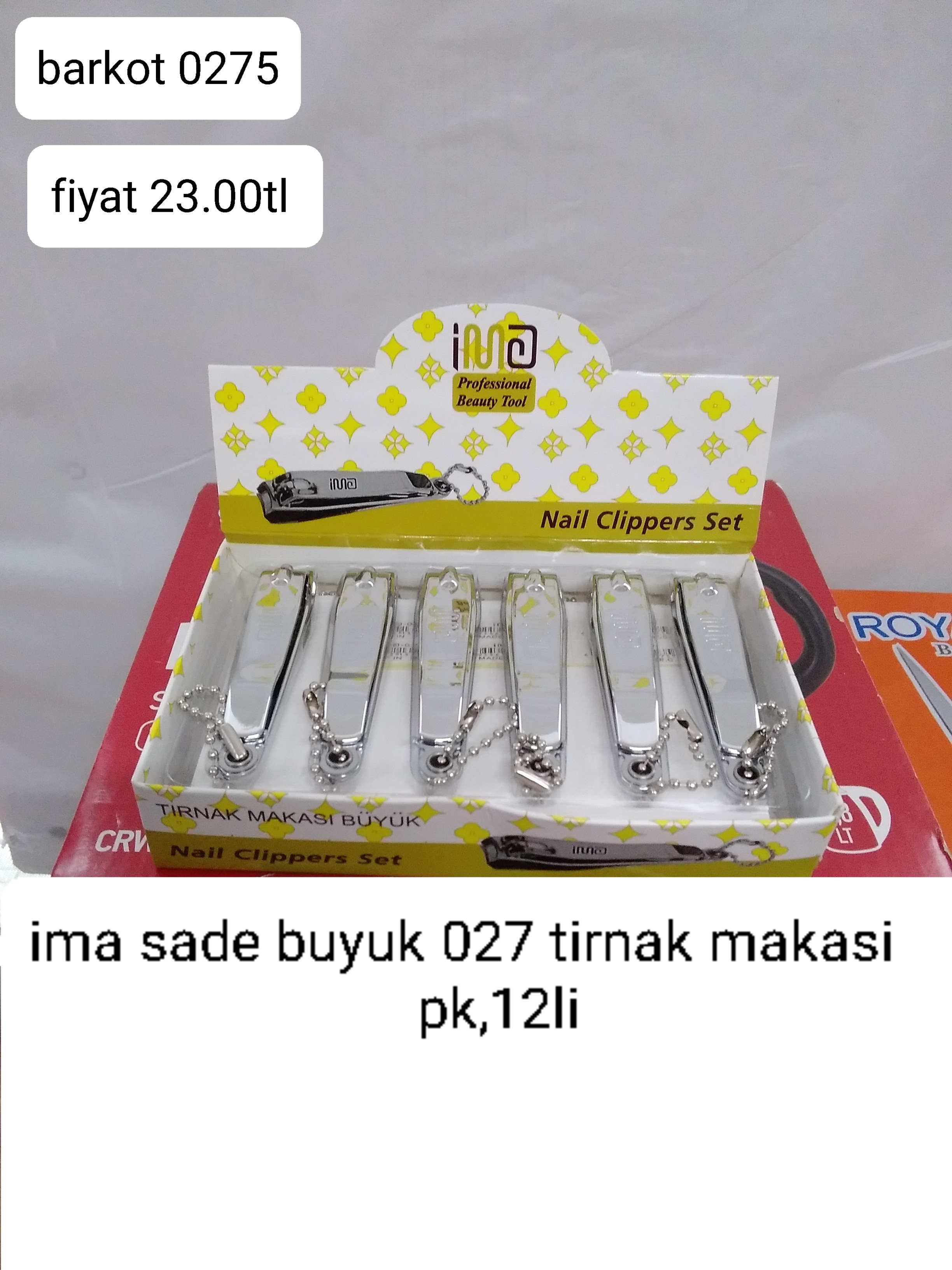 İMA SADE BÜYÜK 027 TIRNAK MAKASI PK 12 Lİ 0275