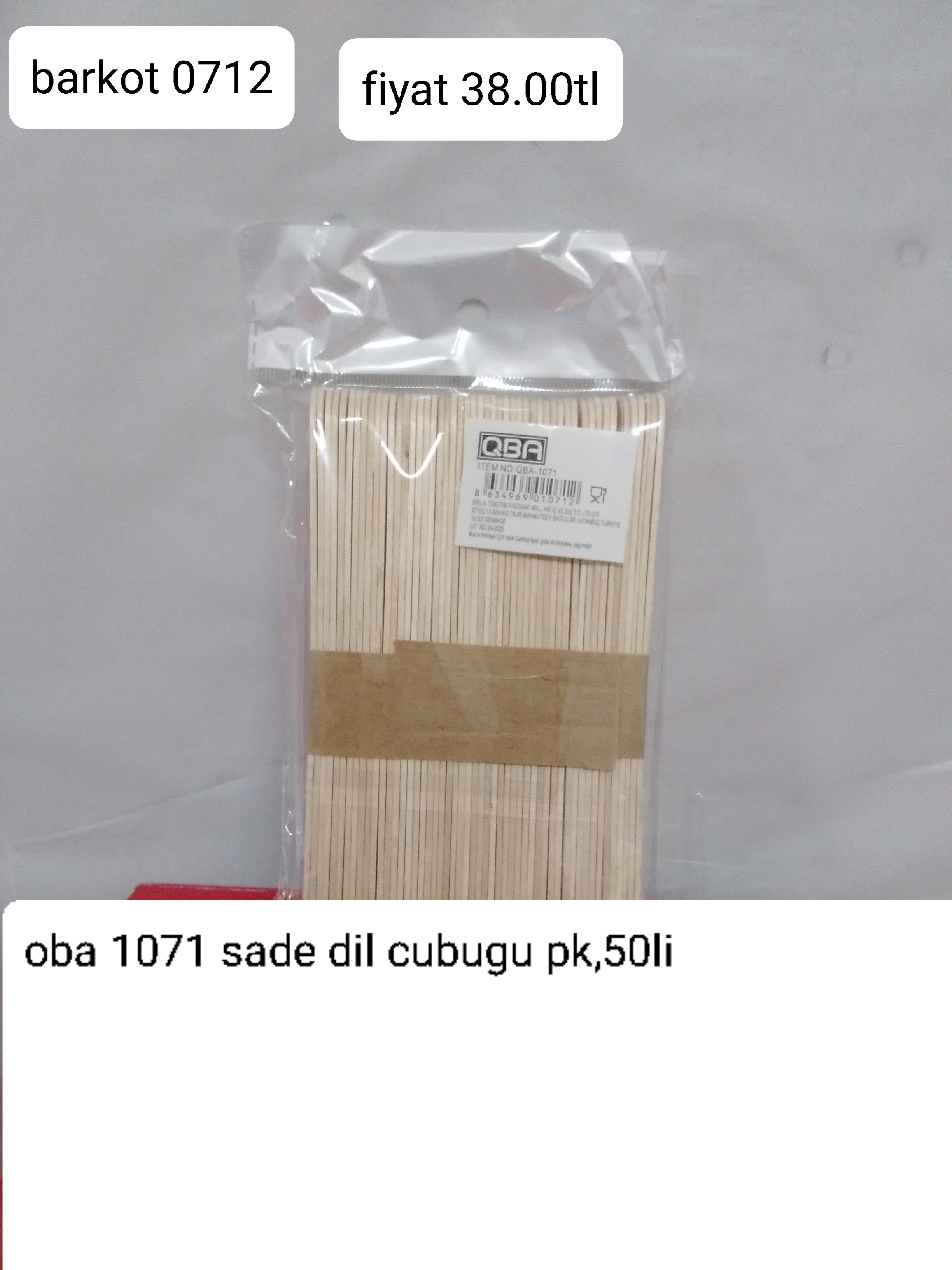 OBA 1071 SADE DİL ÇUBUĞU PK,50Lİ 0712