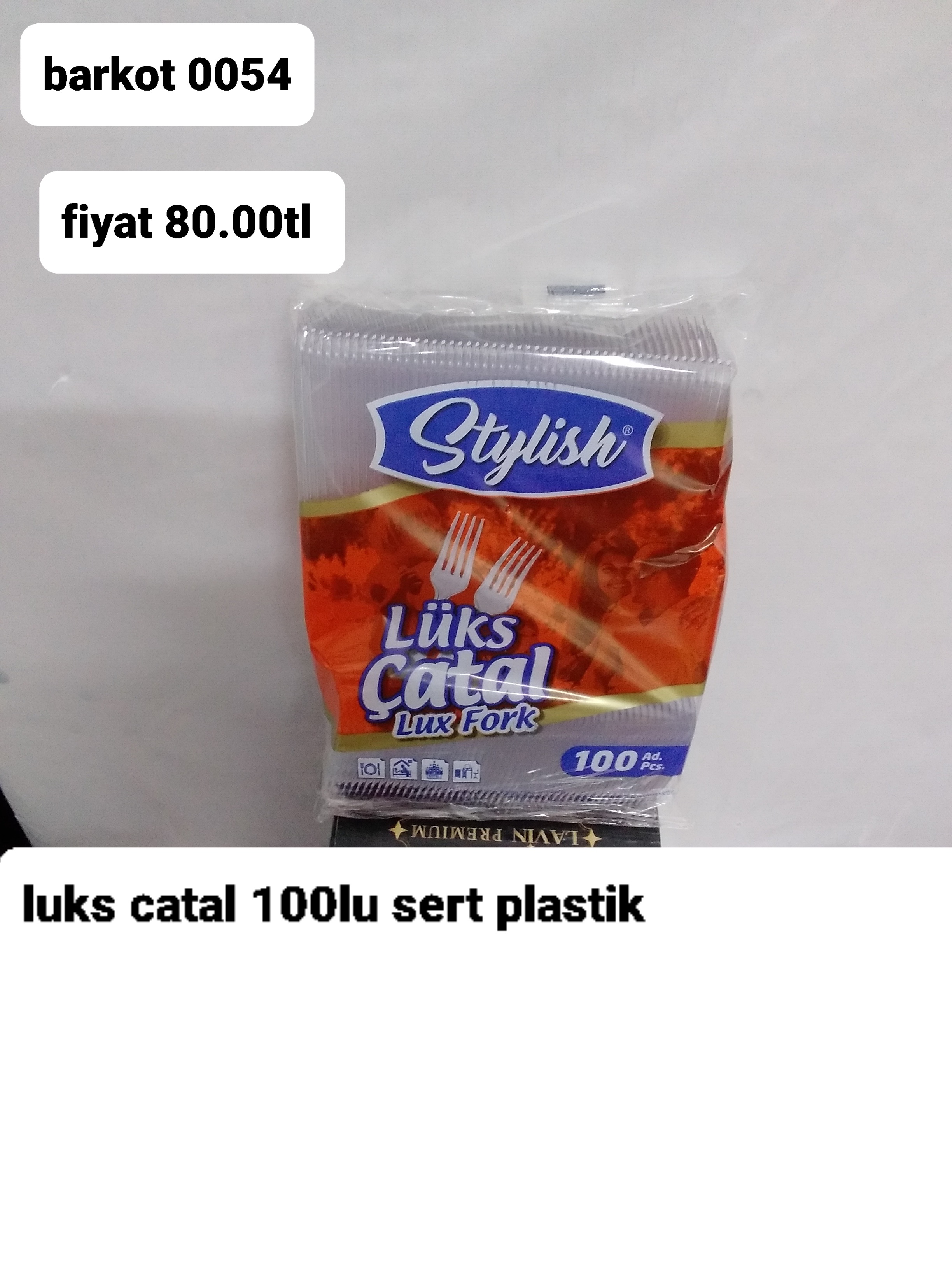LÜKS ÇATAL 100'LÜ SERT PLASTİK 0054