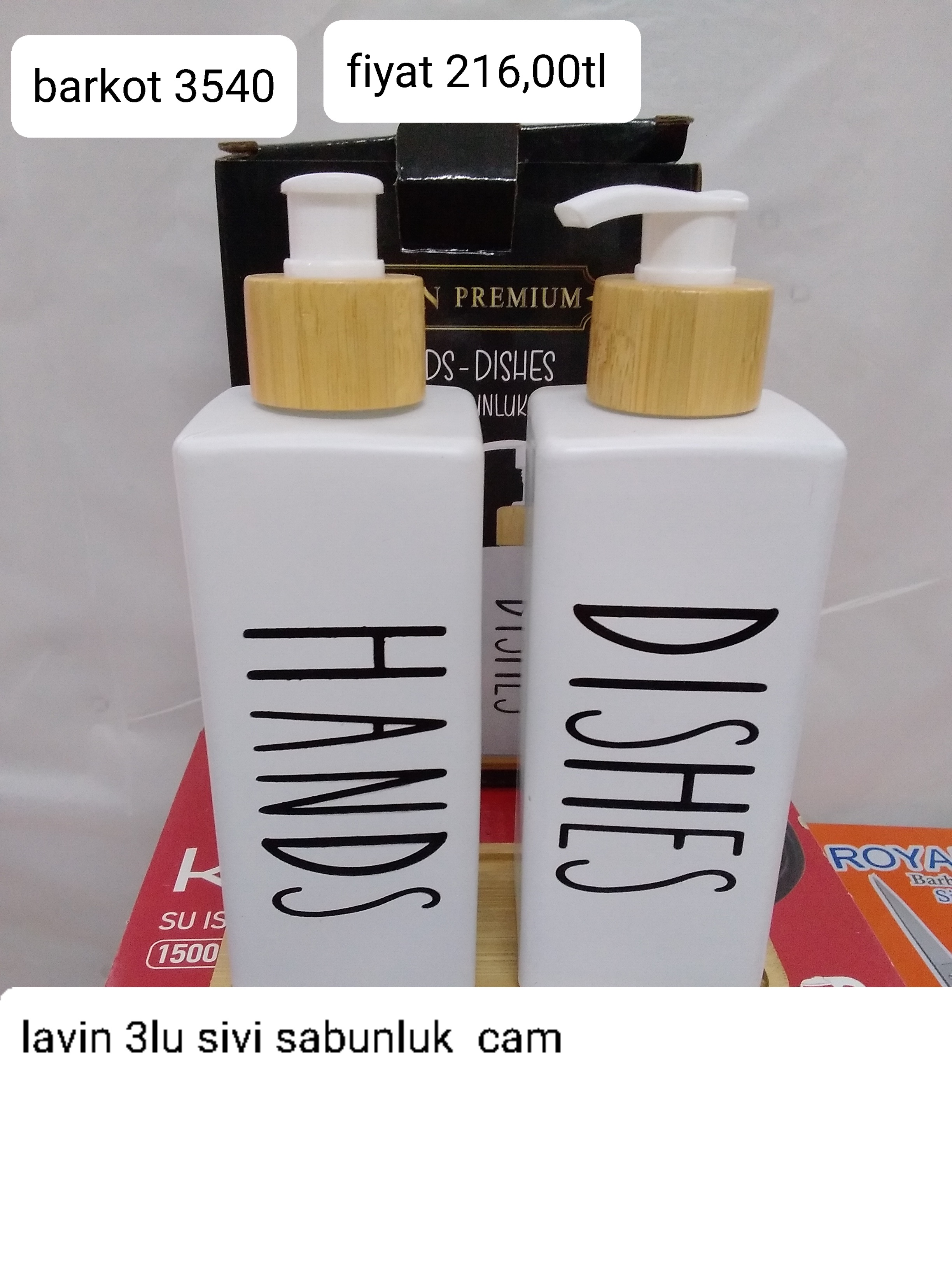 LAVİN 3'lü SABUNLUK CAM 3540