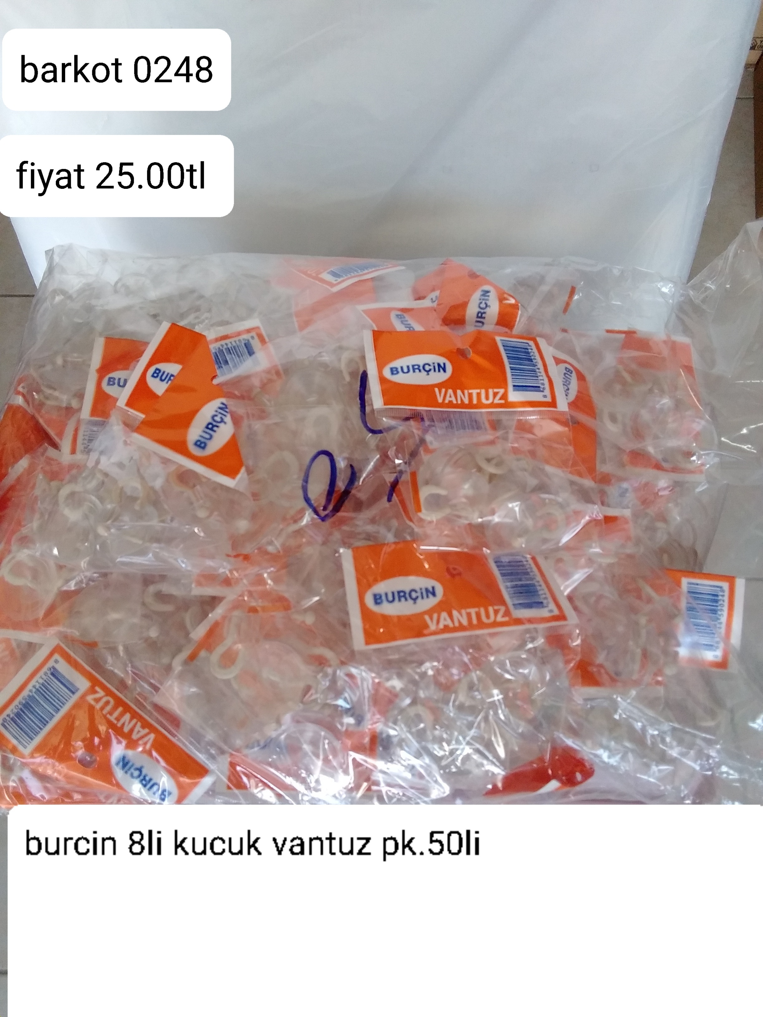 BURCİN 8 Lİ KÜÇÜK VANTUZ PK 50 Lİ 0248
