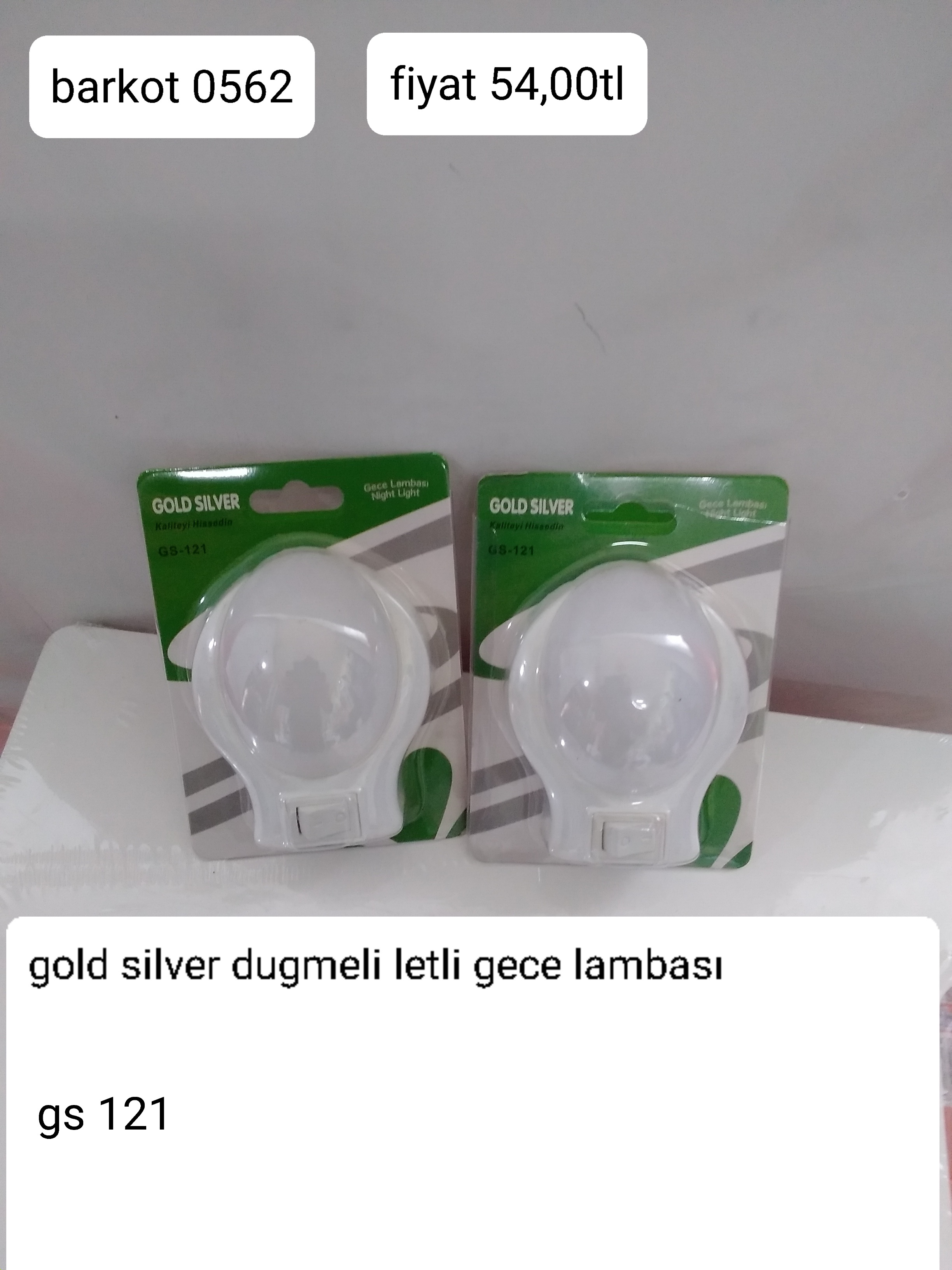 GOLD SİLVER DÜĞMELİ LETLİ GECE LAMBASI GS 121 0562