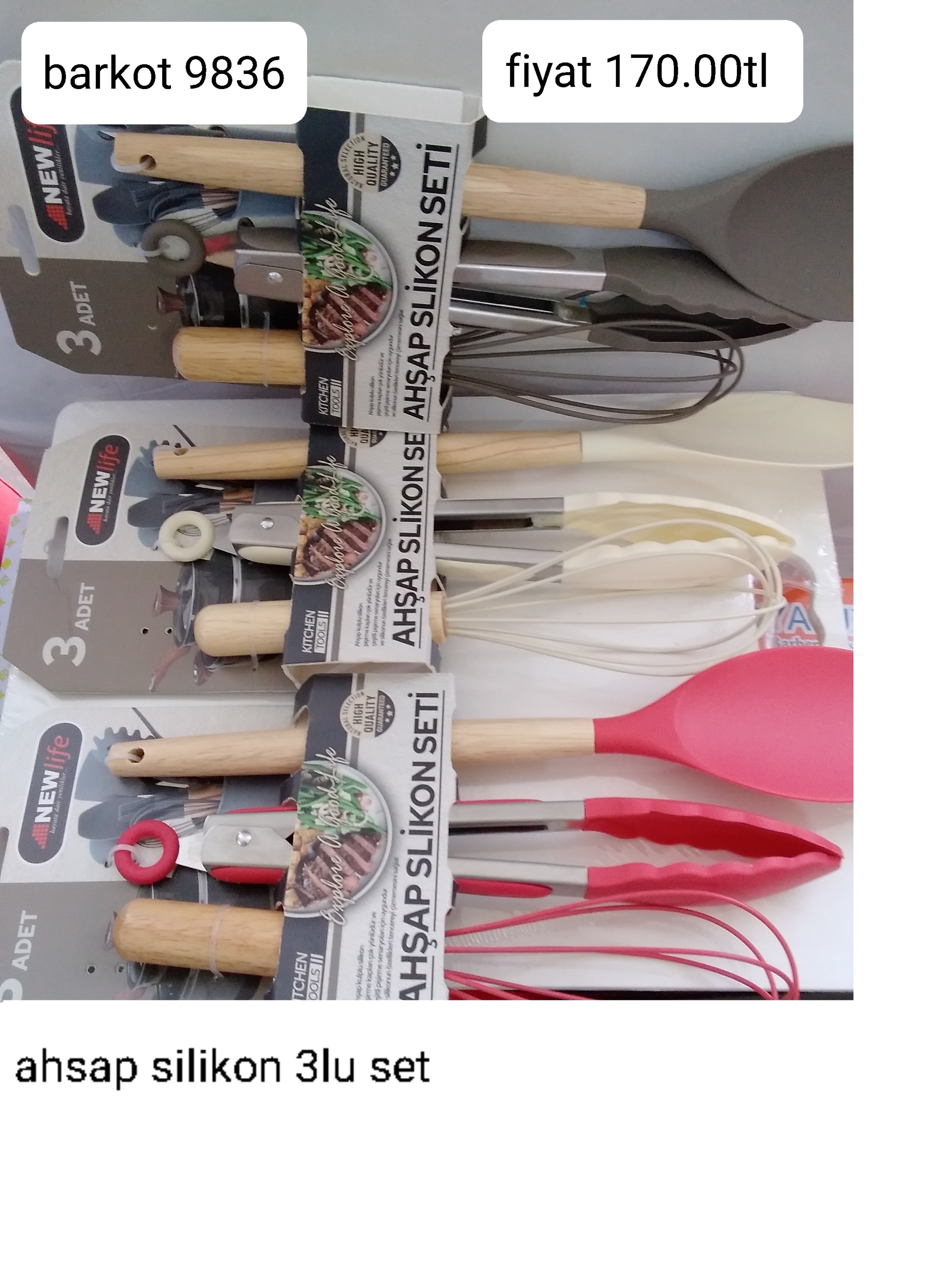 AHŞAP SİLİKON 3 LÜ SET 9836