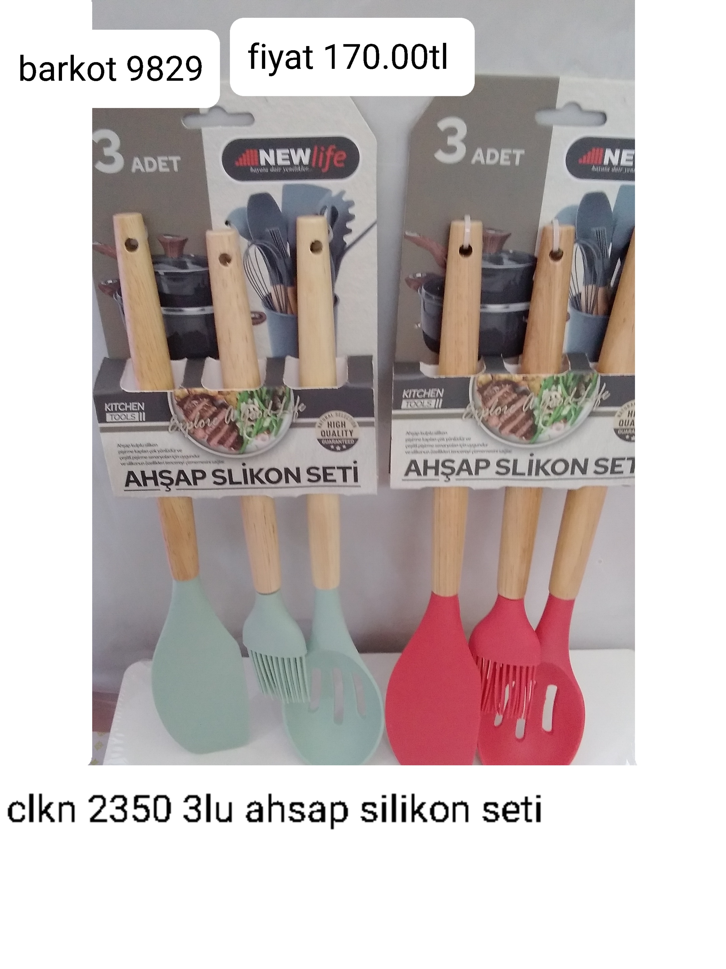 CLKN 2350 3 LÜ AHŞAP SİLİKON SETİ 9829