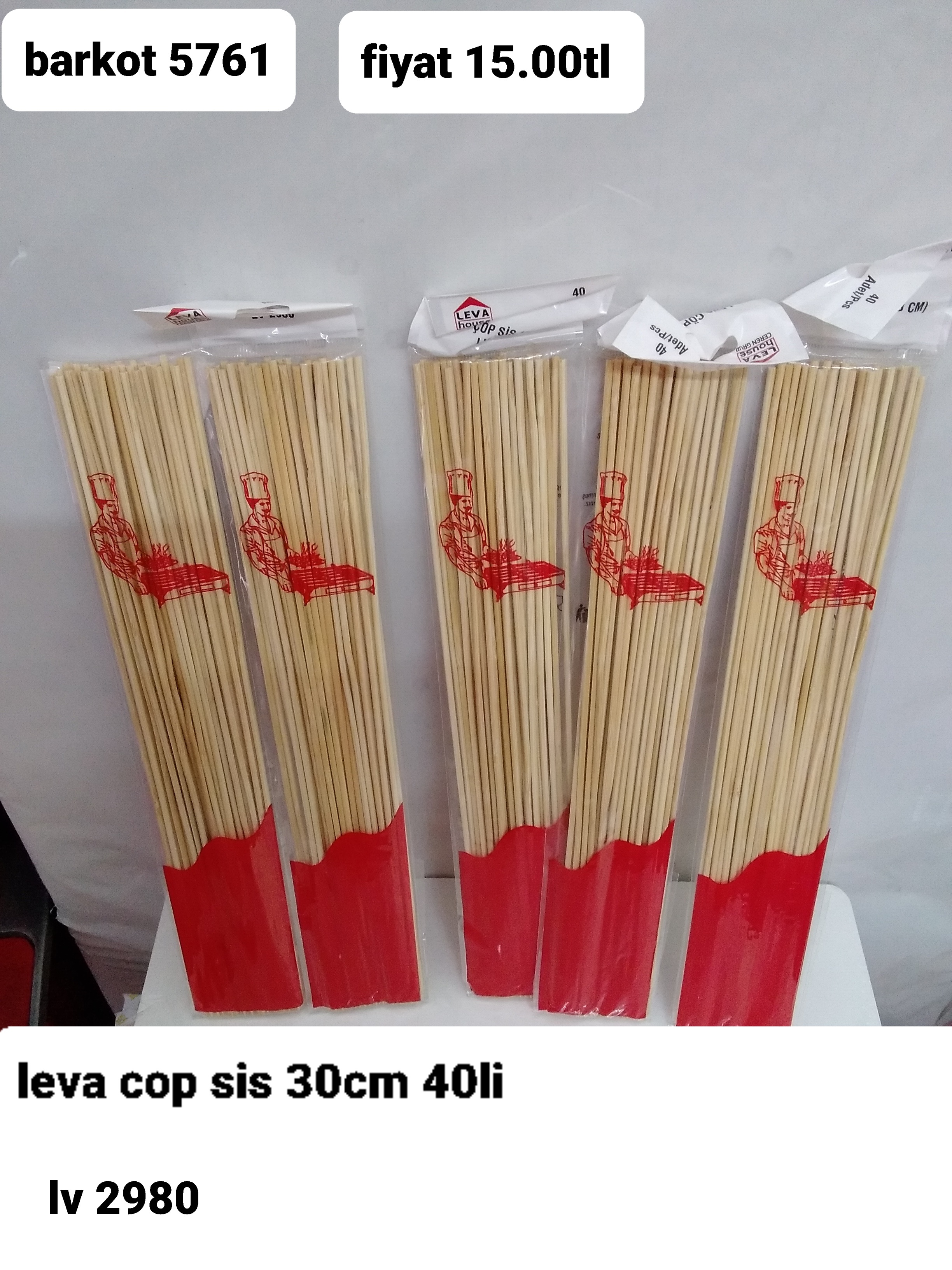 LEVA ÇÖP ŞİŞ 30CM 40LI 5761