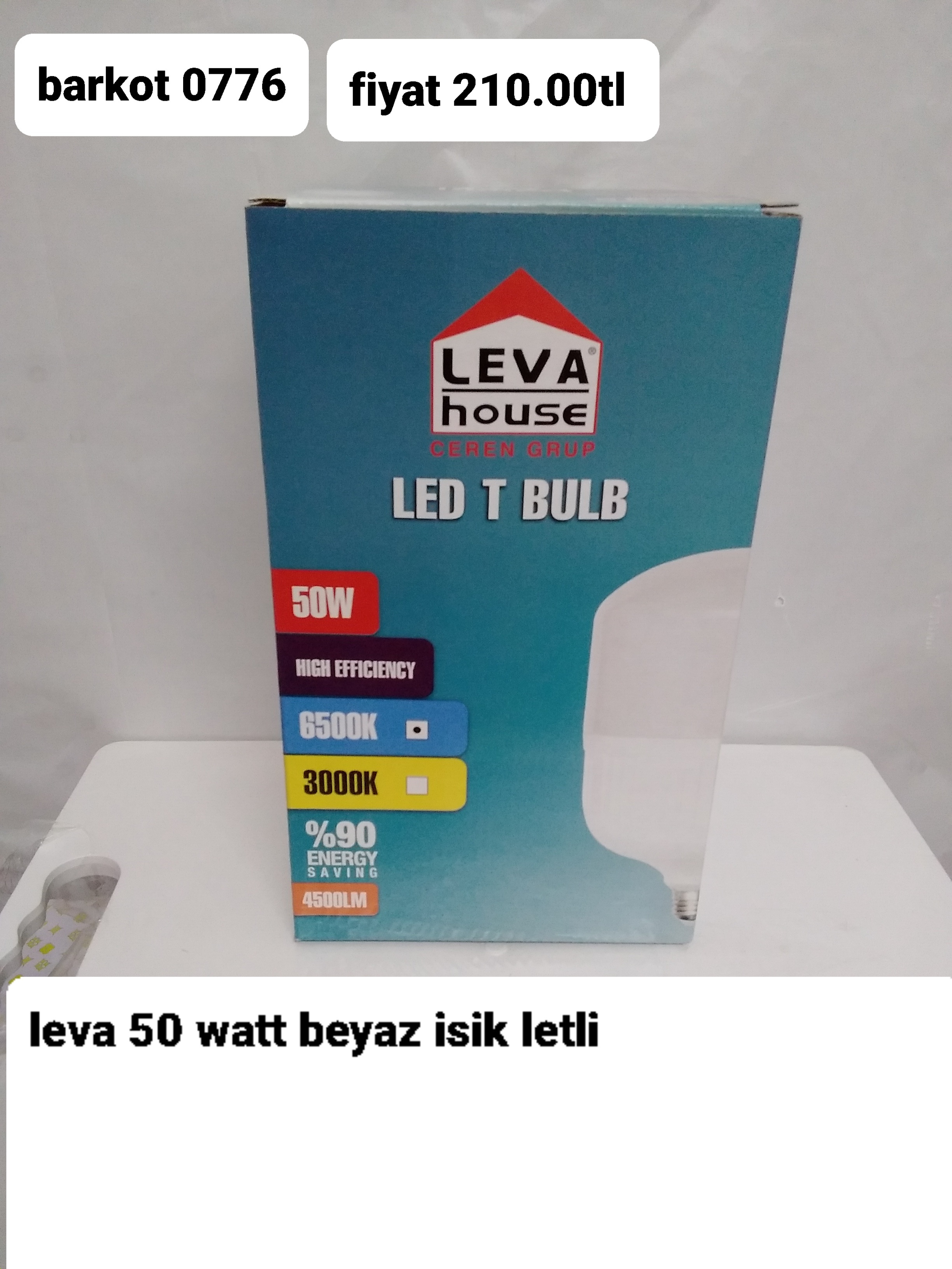LEVA 50 WATT BEYAZ IŞIK LETLİ 0776