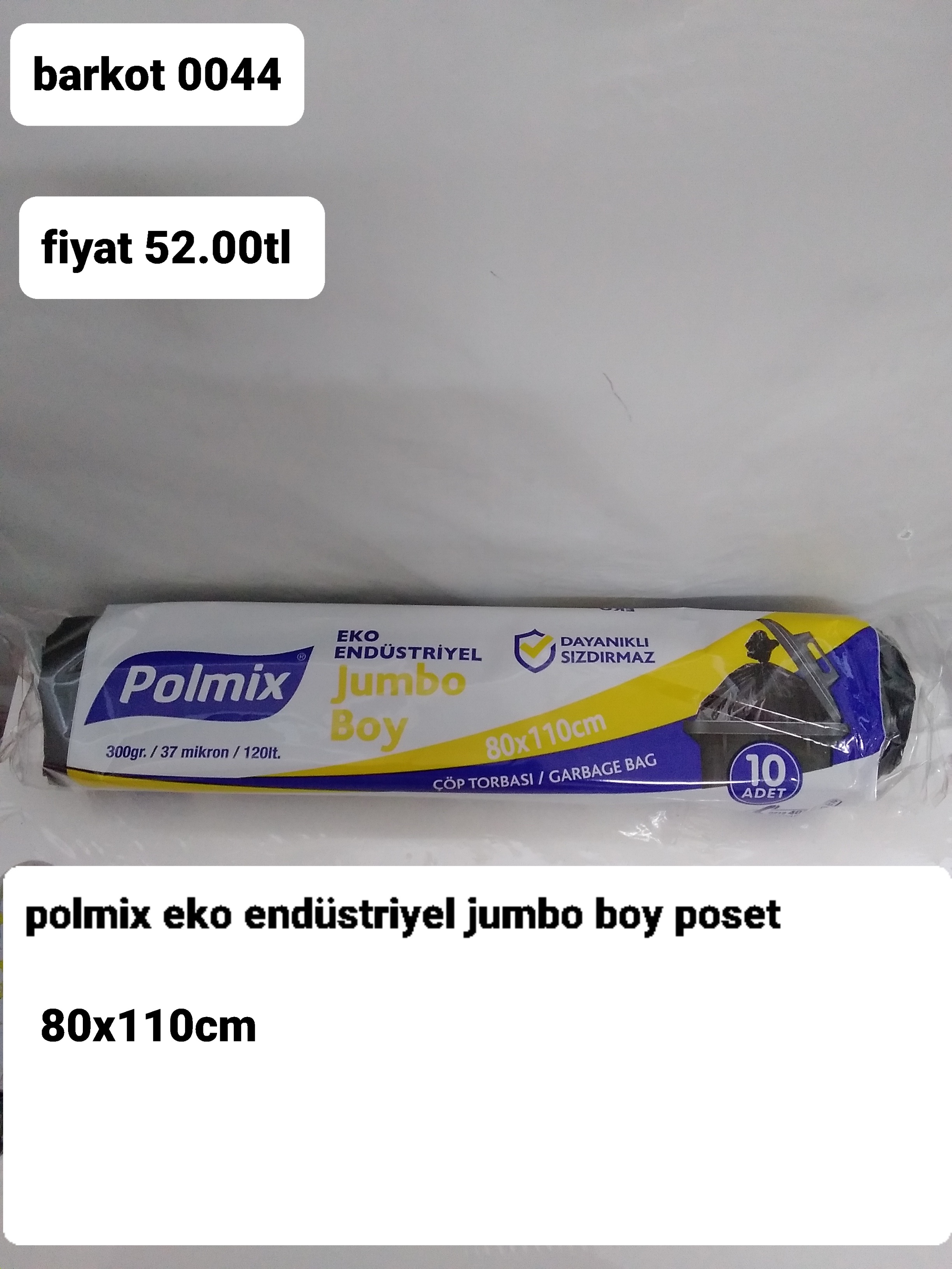 POLMİX EKO ENDÜSTRİYEL JUMBO BOY POŞET 80*110CM 0044