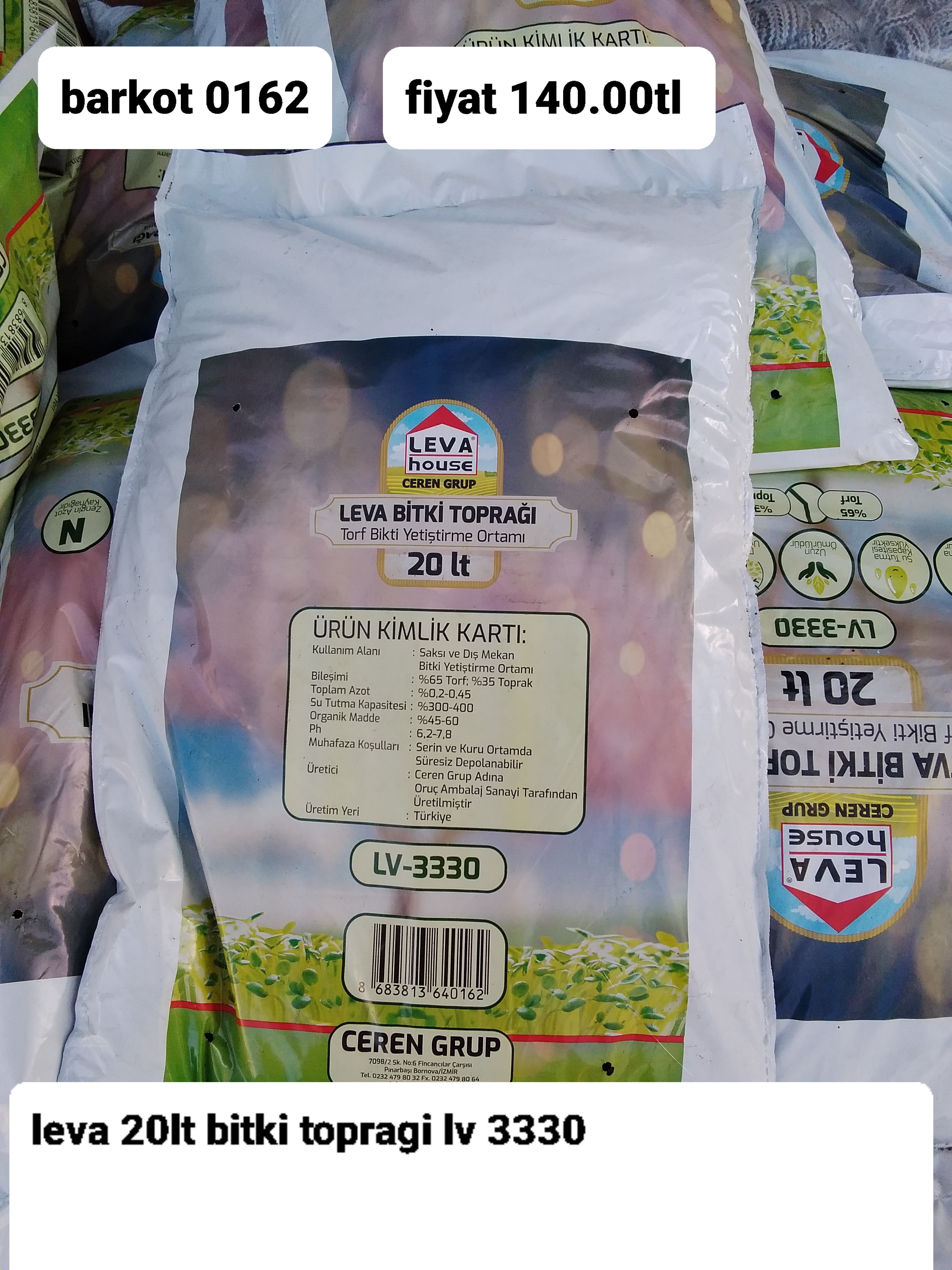 LEVA 20LT BİTKİ TOPRAĞI 0162