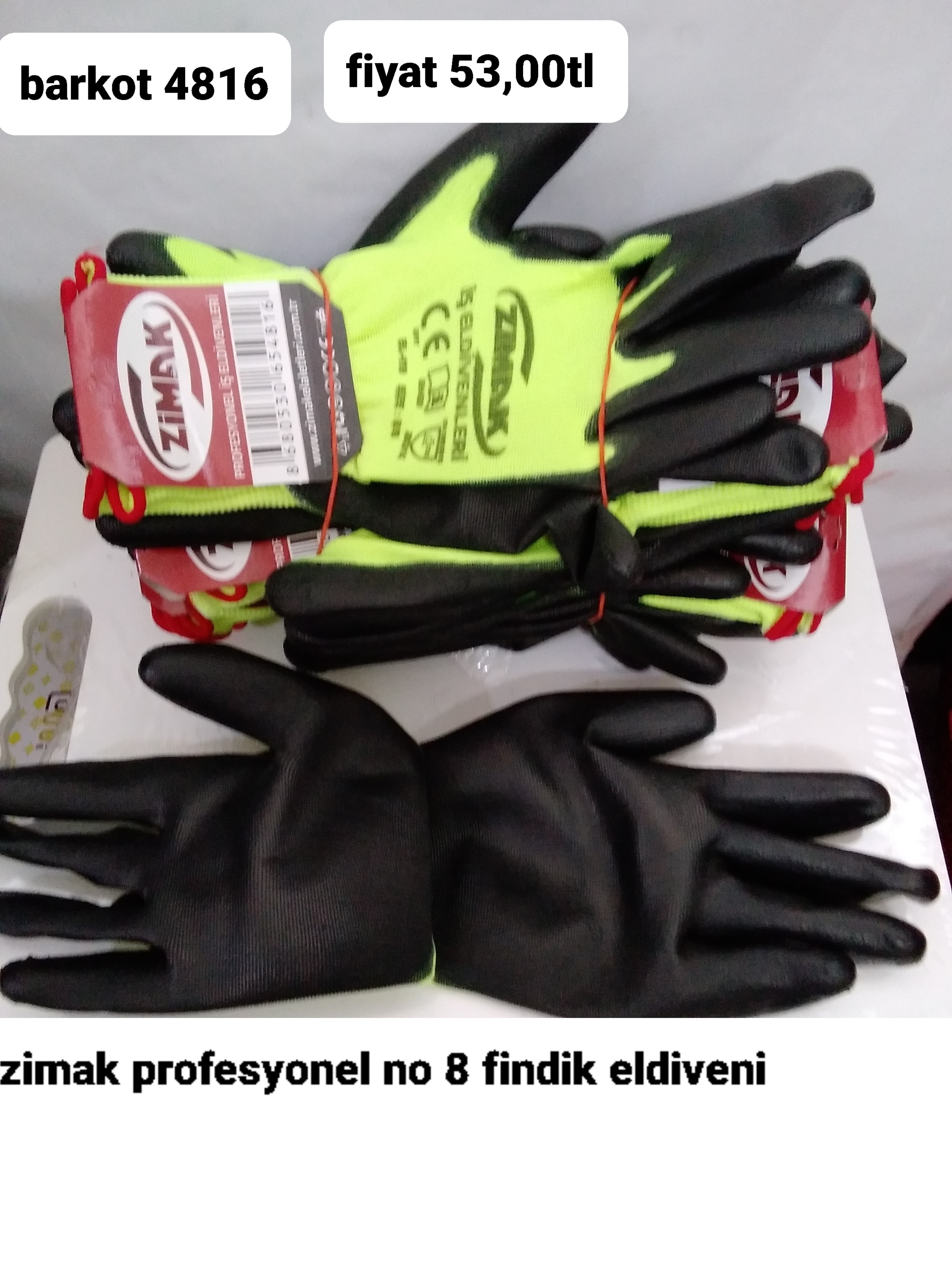 ZİMAK PROFESYONEL NO 8 FINDIK ELDİVENİ 4816