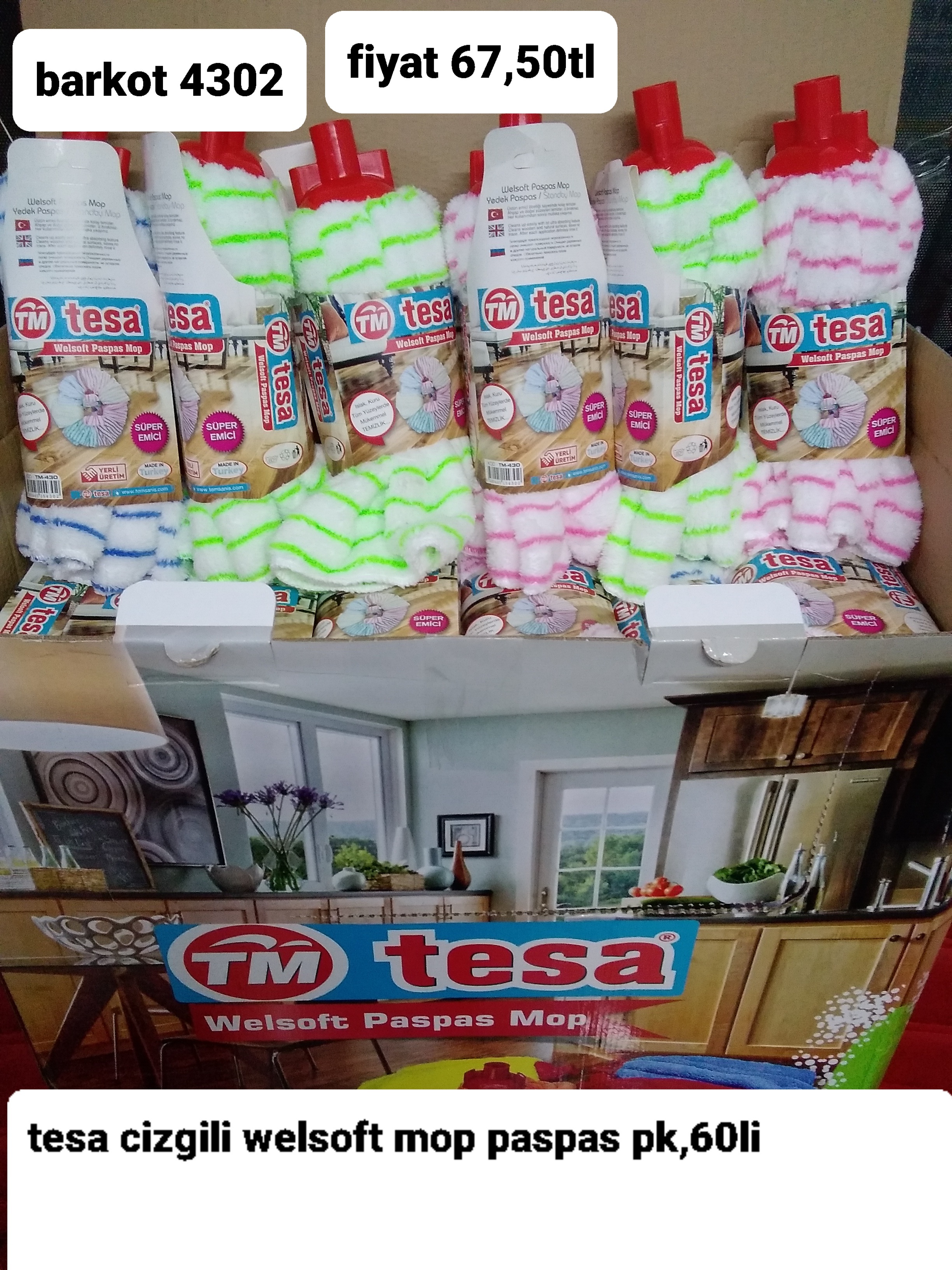 TESA ÇİZGİLİ WELSOFT MOP PASPAS 4302