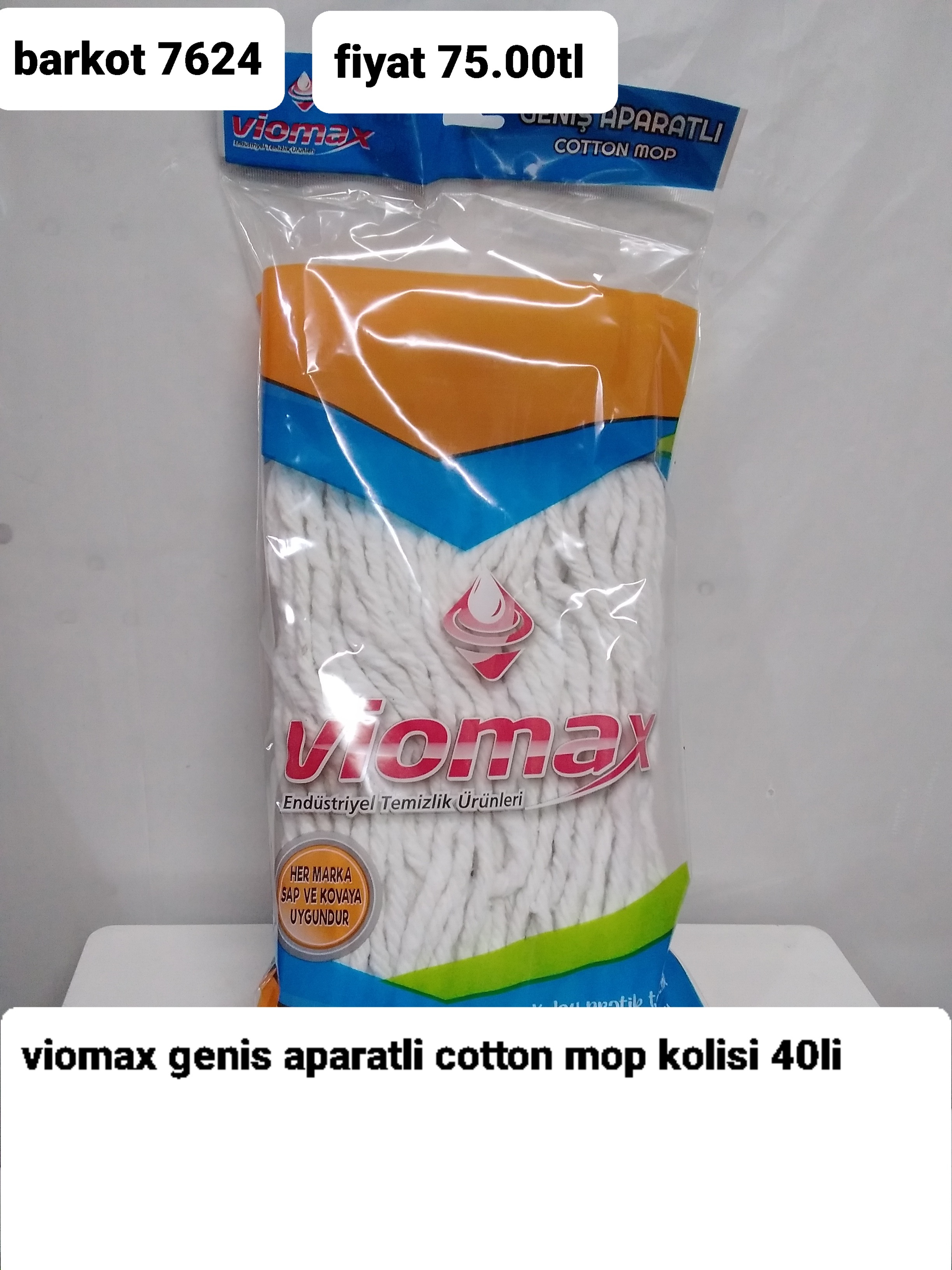 VİOMAX GENİŞ APARATLI COTTON MOP KOLİSİ 7624