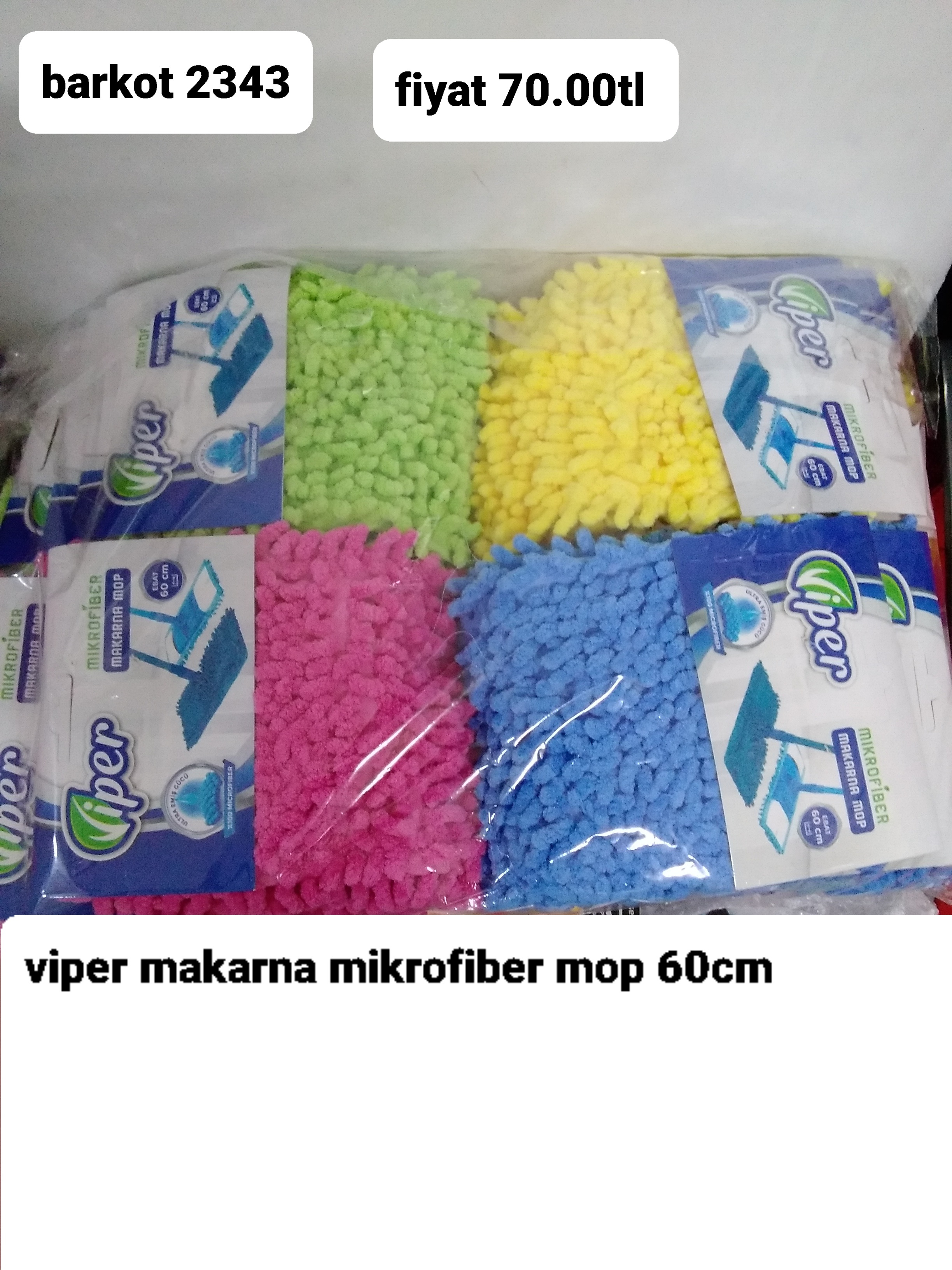 VİPER MAKARNA MİKROFİBER MOP 60CM 2343
