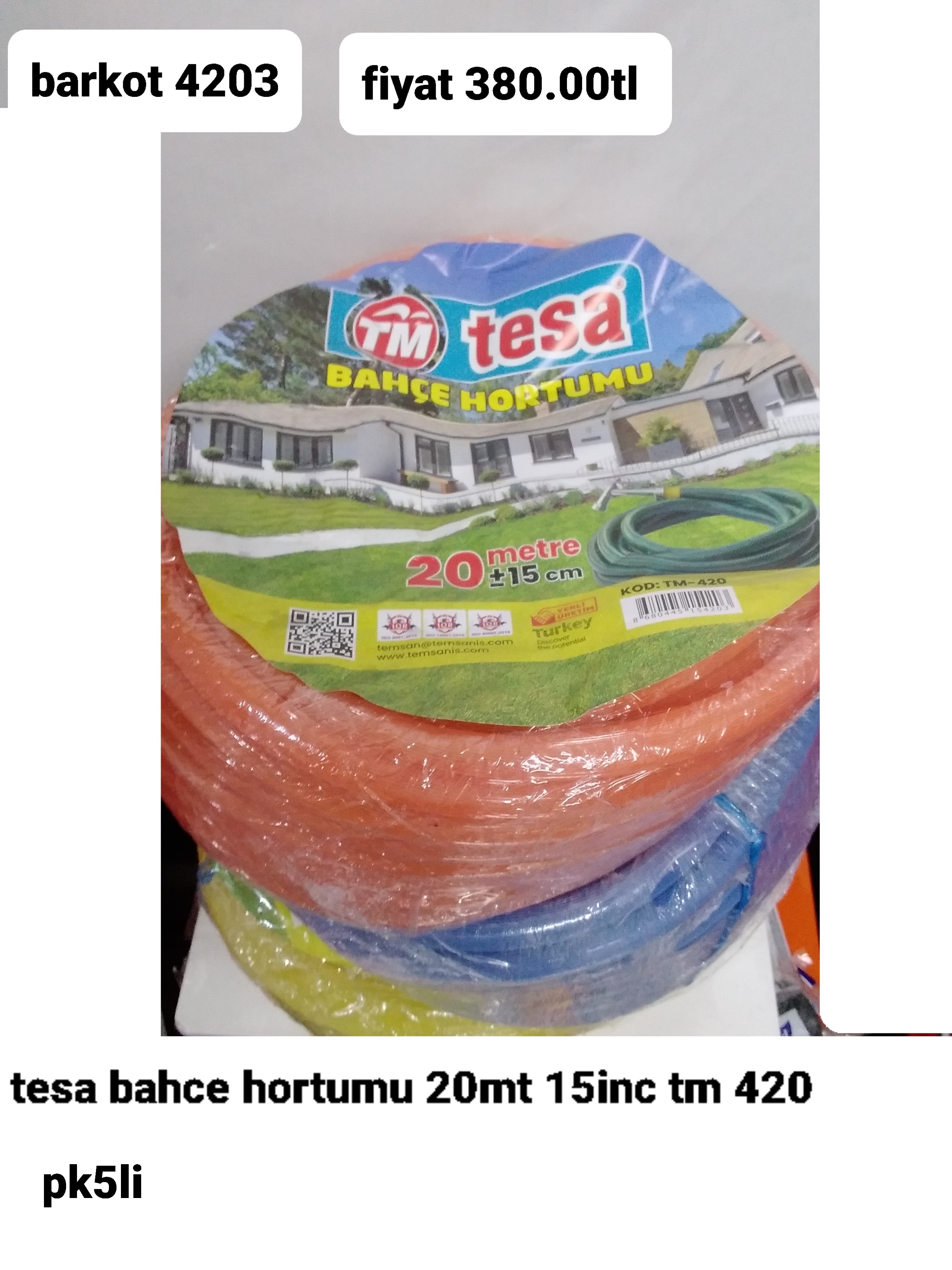 TESA BAHÇE HORTUMU 20MT 15 İNC 4203