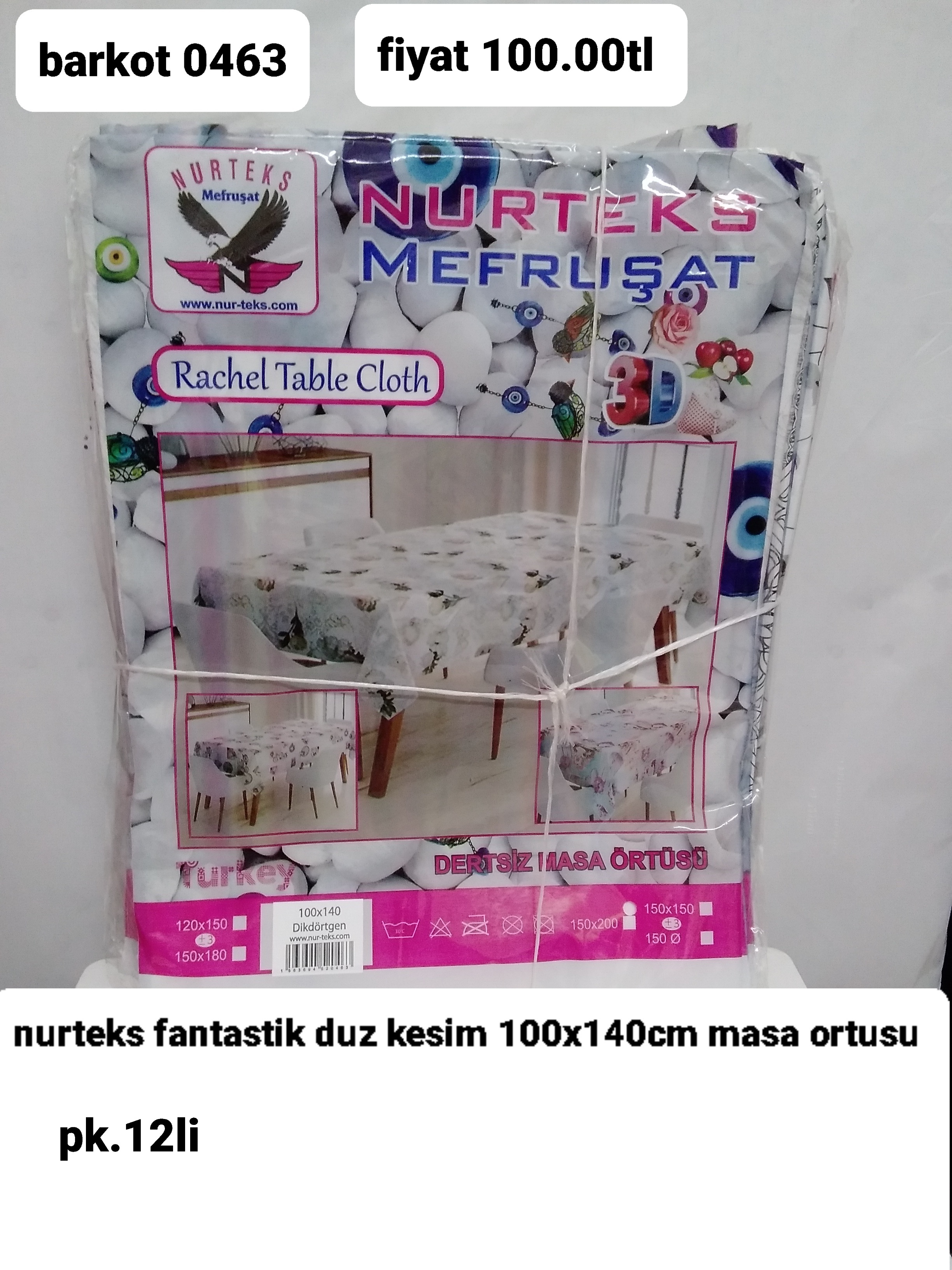 NURTEKS FANTASTİK DÜZ KESİM 100*140CM MASA ÖRTÜSÜ 0463