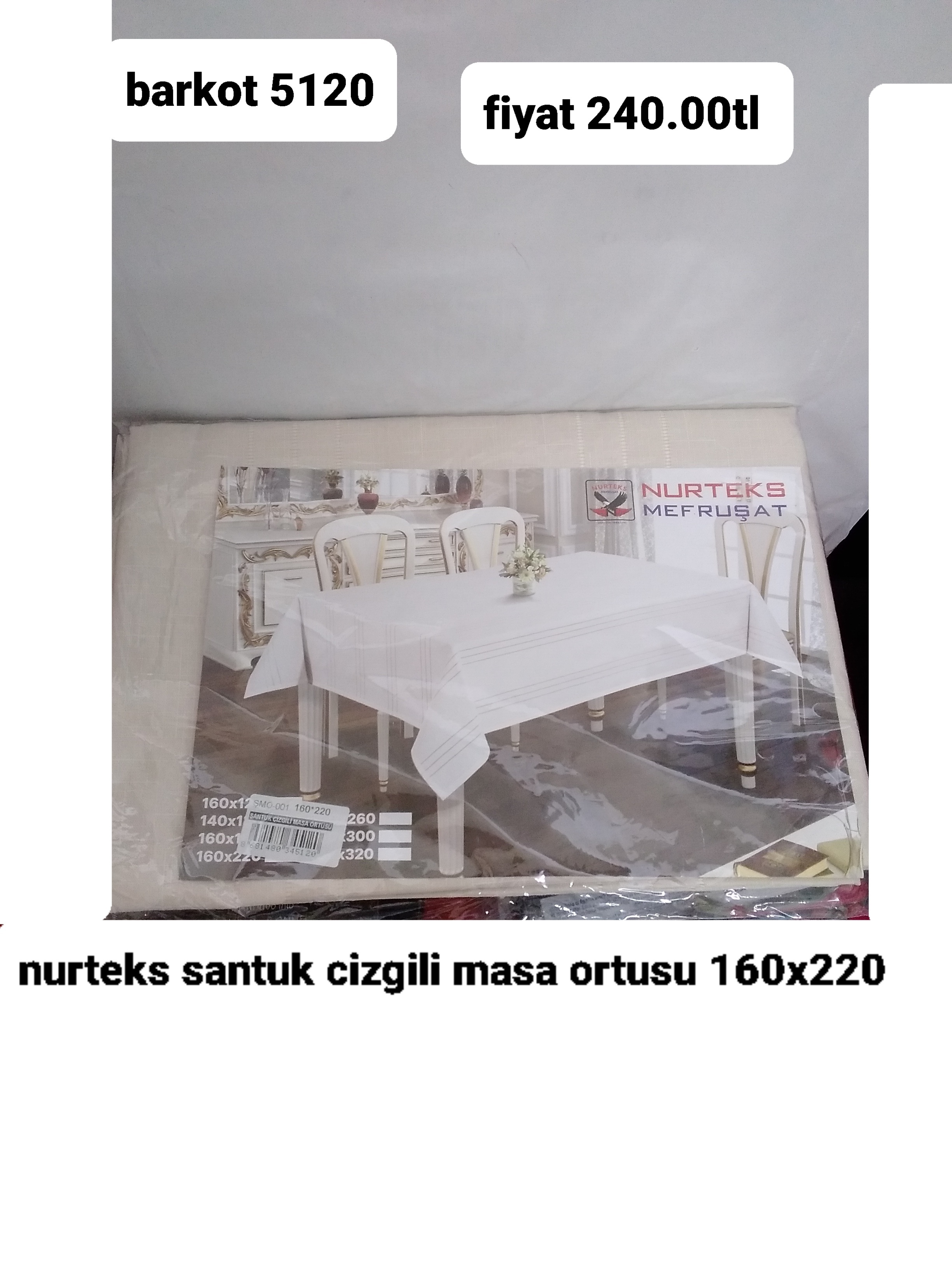 NURTEKS SANTUK ÇİZGİLİ MASA ÖRTÜSÜ 160*220